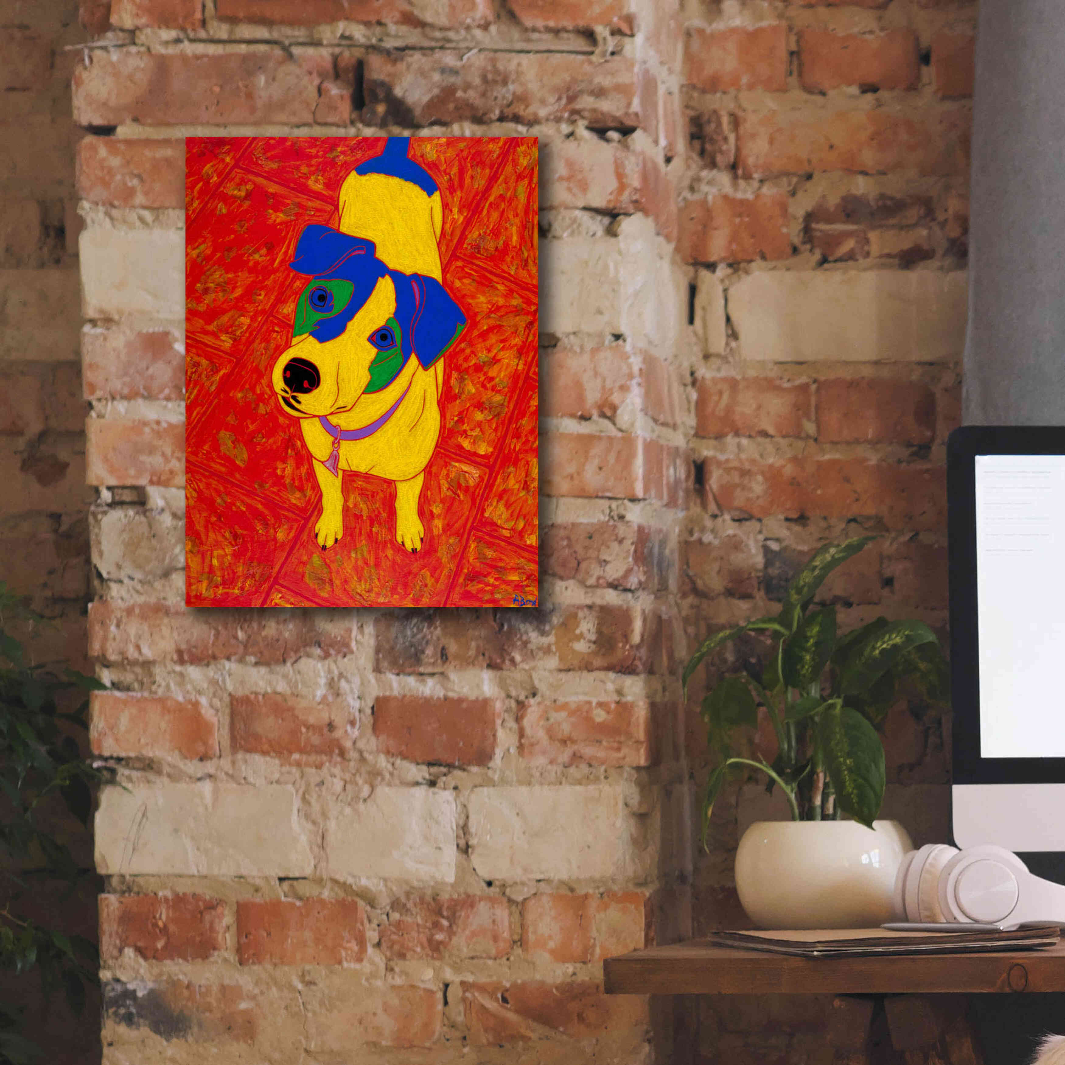 'Feisty Jack Russell' by Angela Bond Giclee Canvas Wall Art,12x16