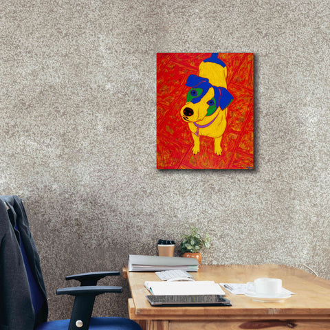 Image of 'Feisty Jack Russell' by Angela Bond Giclee Canvas Wall Art,20x24