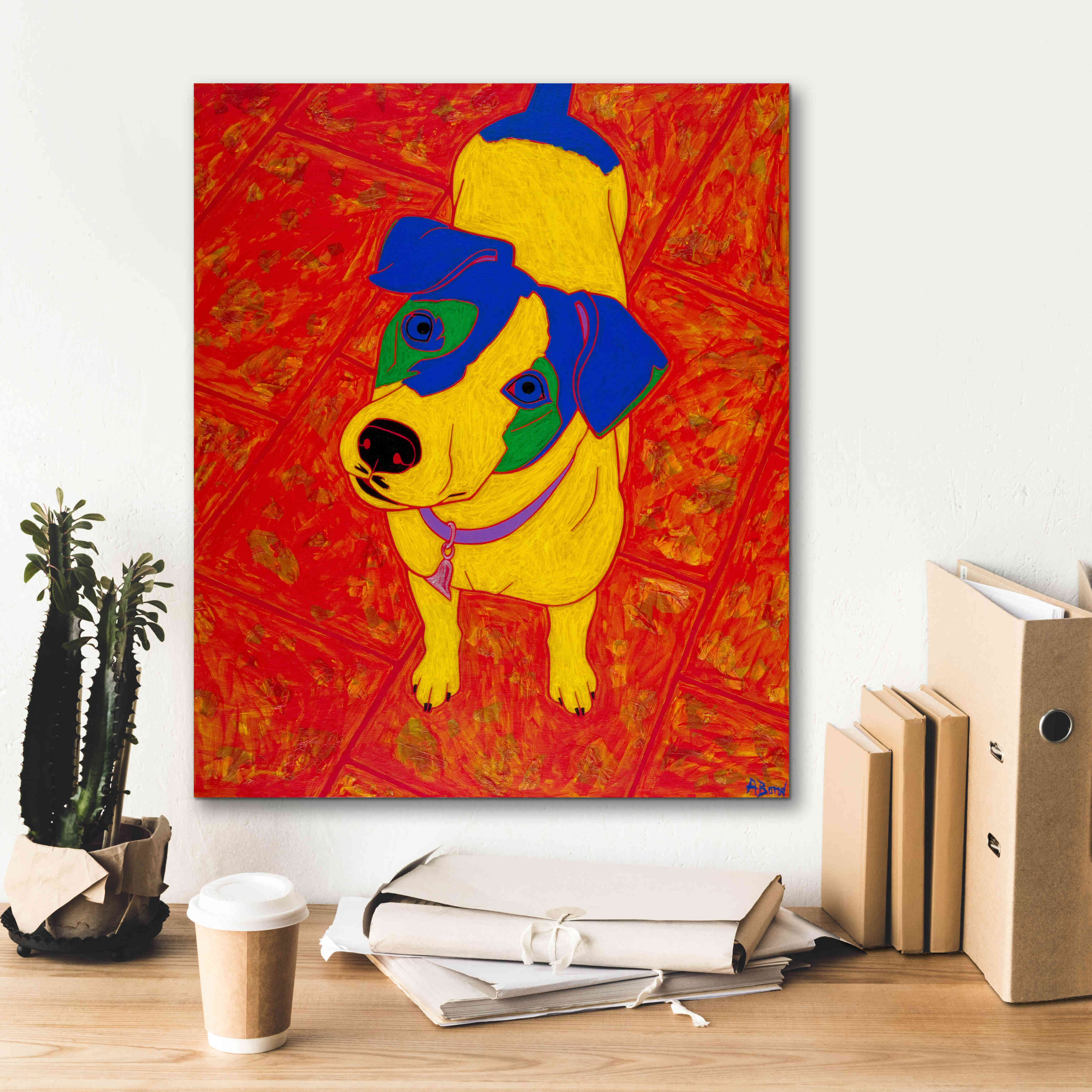 'Feisty Jack Russell' by Angela Bond Giclee Canvas Wall Art,20x24