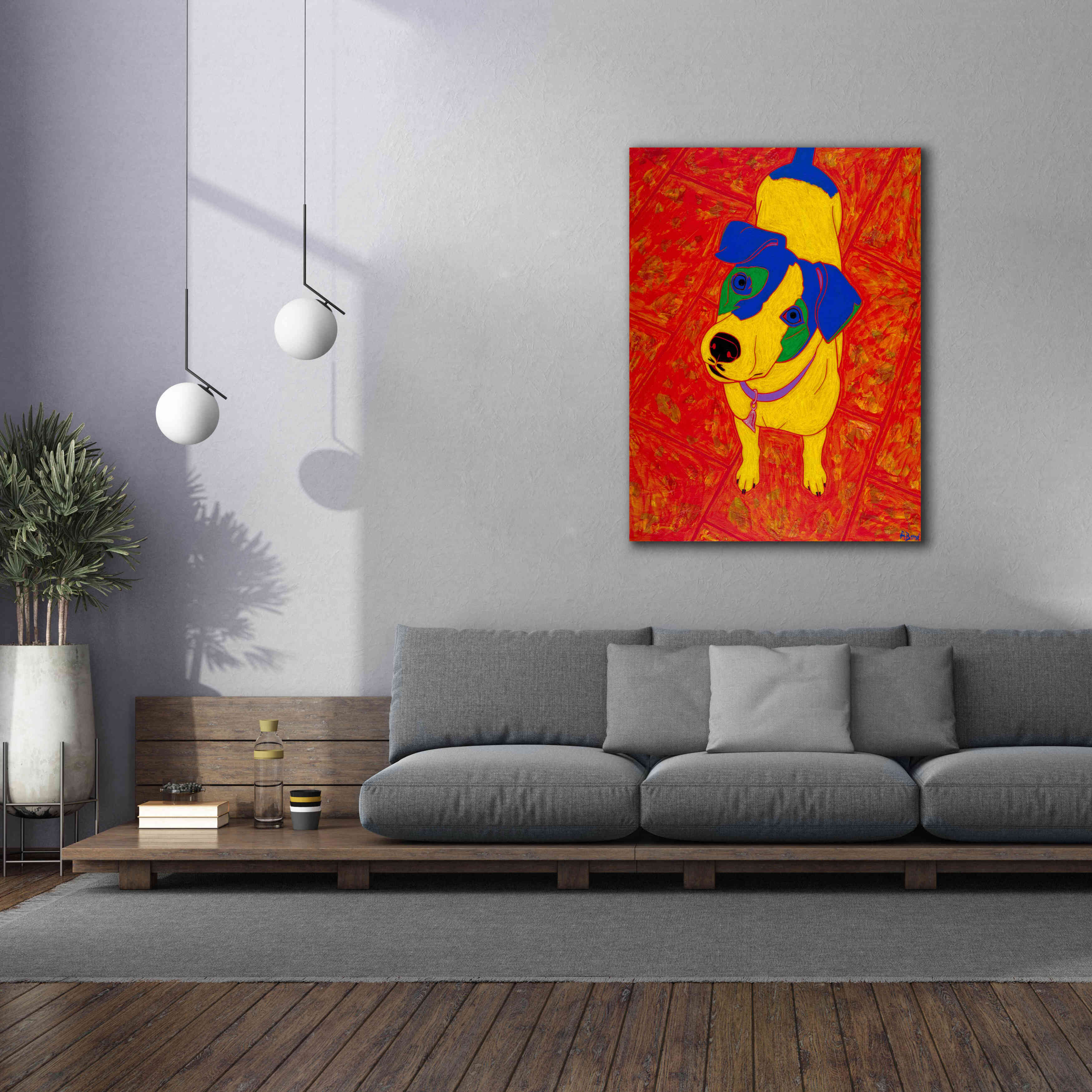 'Feisty Jack Russell' by Angela Bond Giclee Canvas Wall Art,40x54