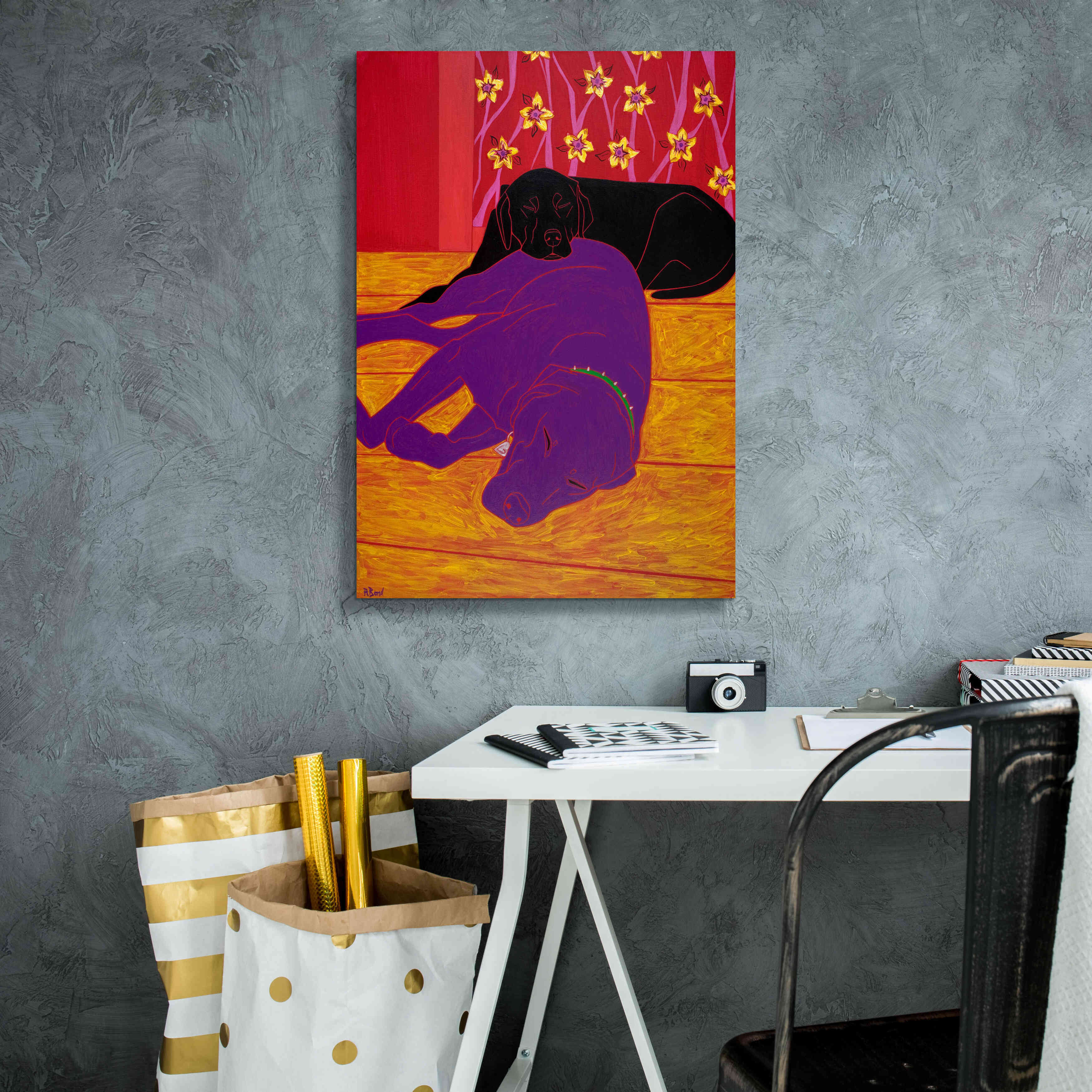 'Let Sleeping Dogs Lie' by Angela Bond Giclee Canvas Wall Art,18x26