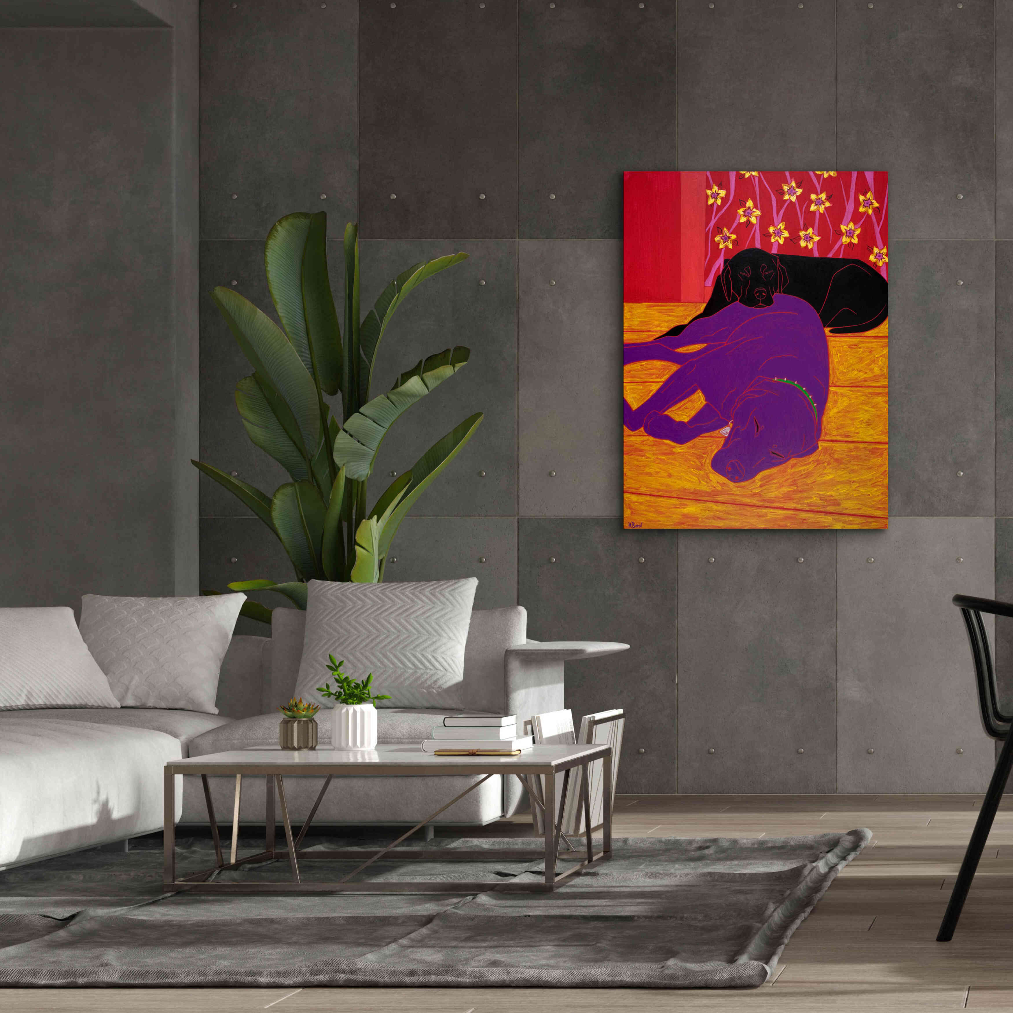 'Let Sleeping Dogs Lie' by Angela Bond Giclee Canvas Wall Art,40x54