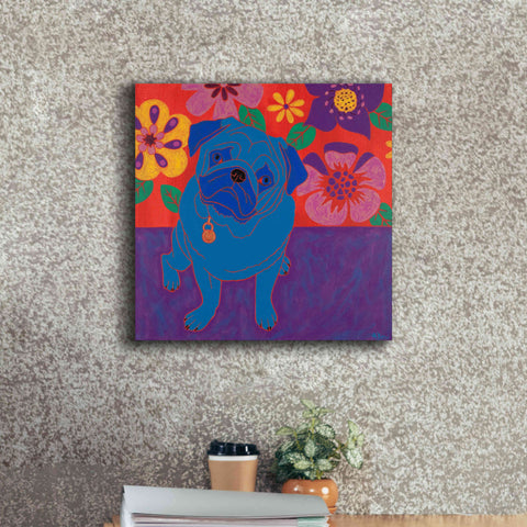 Image of 'Perspicacious Pug' by Angela Bond Giclee Canvas Wall Art,18x18