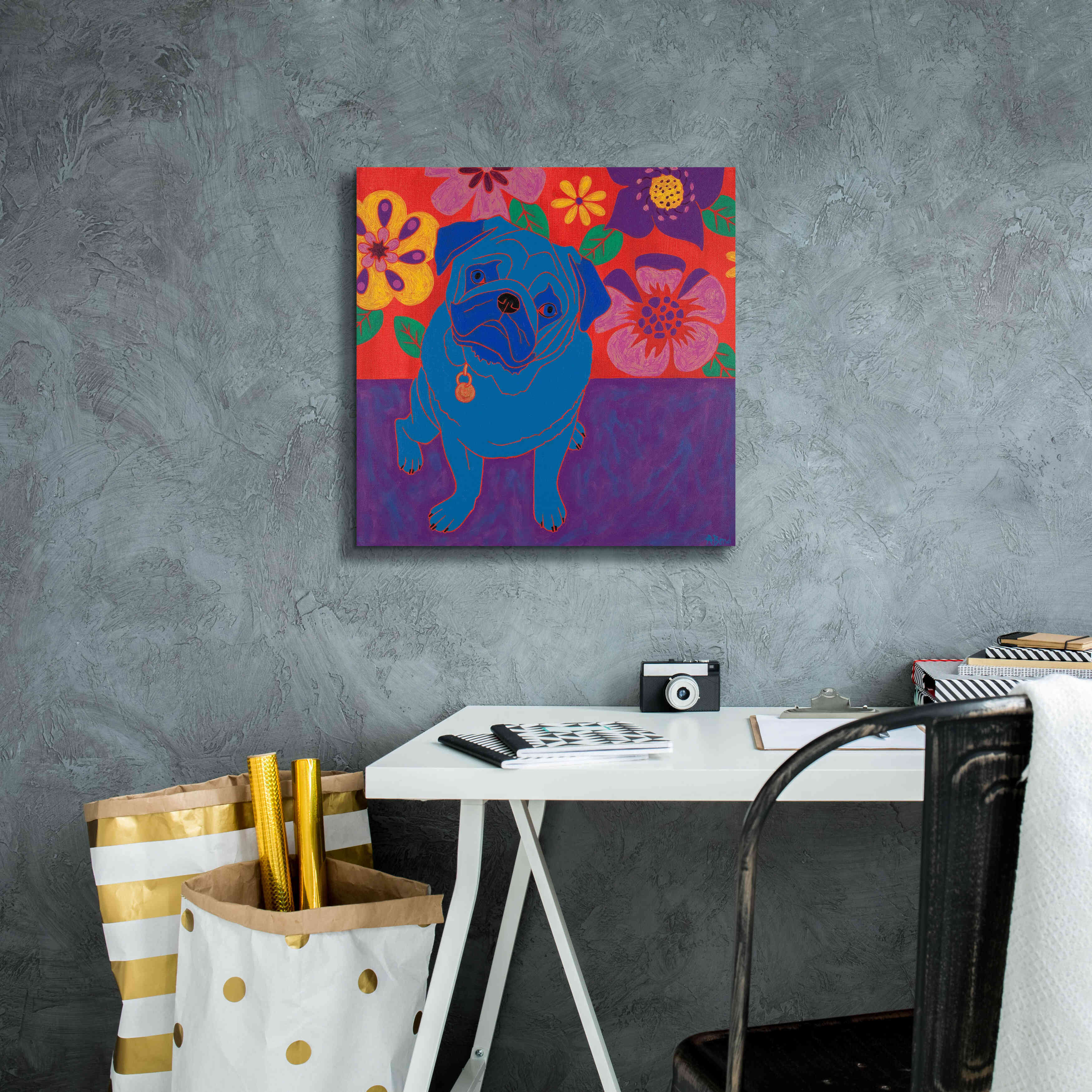 'Perspicacious Pug' by Angela Bond Giclee Canvas Wall Art,18x18