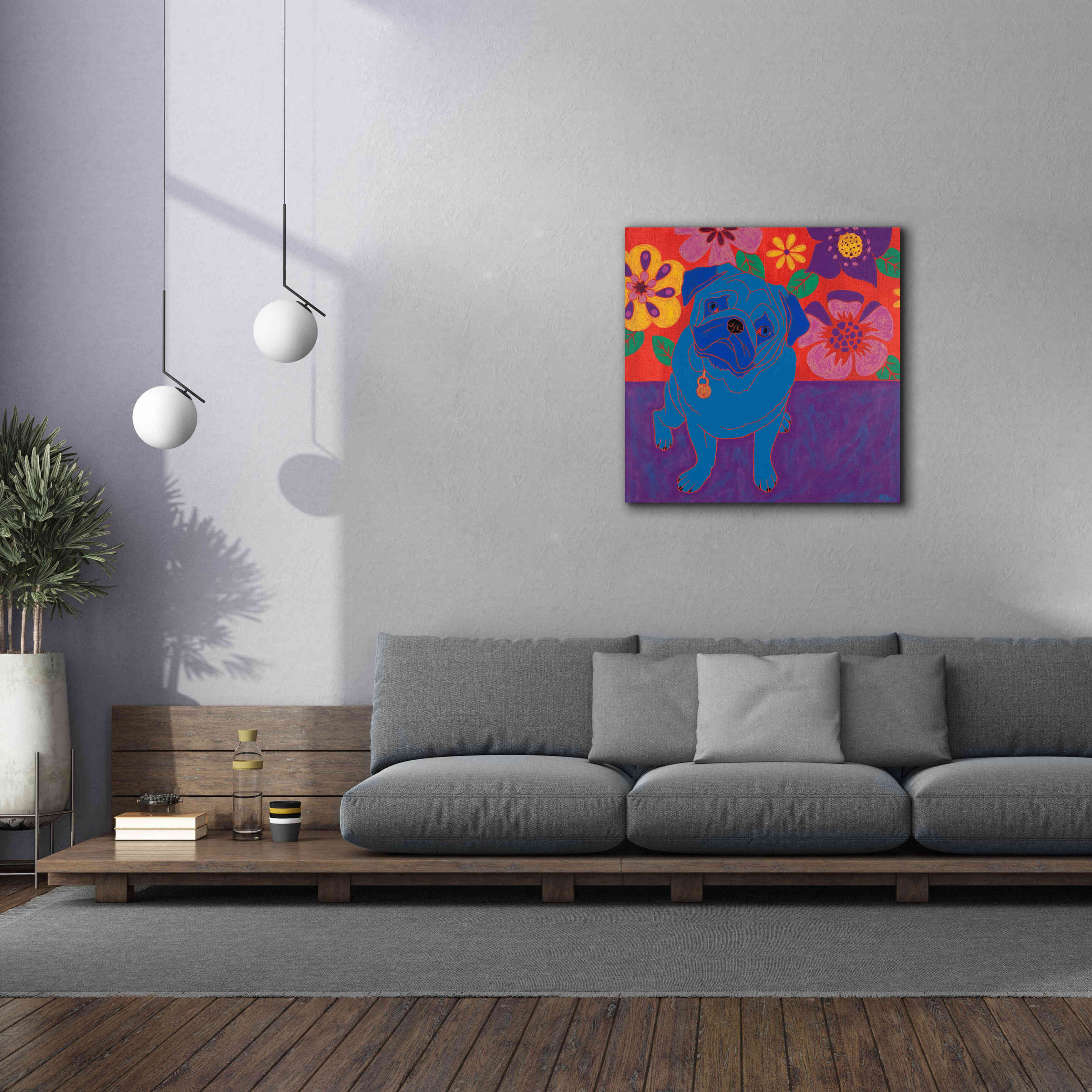 'Perspicacious Pug' by Angela Bond Giclee Canvas Wall Art,37x37