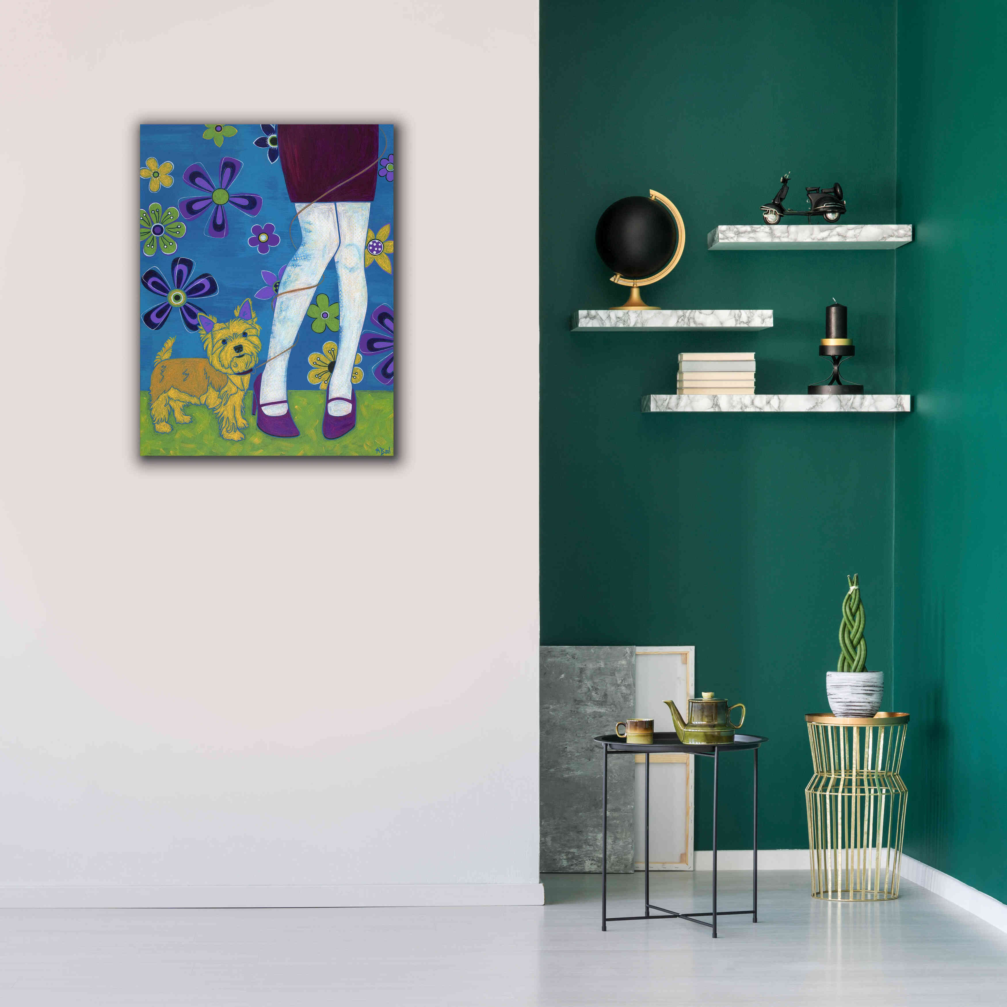 'The Yorkie Fandango' by Angela Bond Giclee Canvas Wall Art,26x34