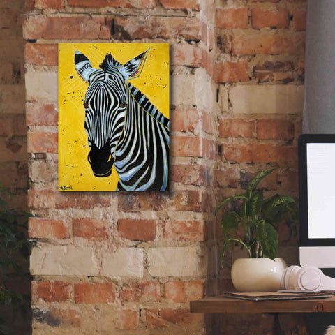 Image of 'Zebra' by Angela Bond Giclee Canvas Wall Art,12x16