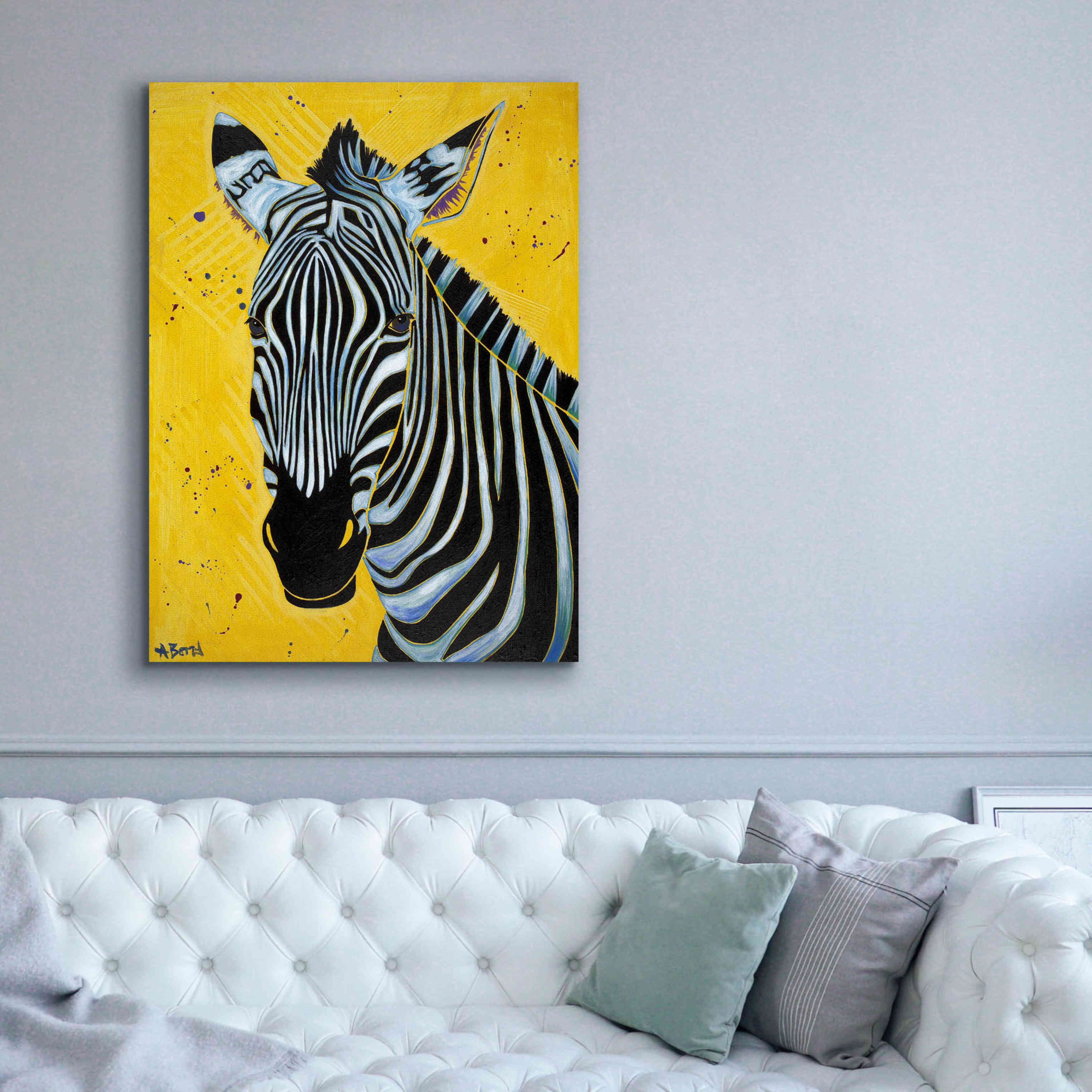 'Zebra' by Angela Bond Giclee Canvas Wall Art,40x54