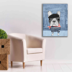 'French Bulldog with Arc de Triomphe' by Barruf Giclee Canvas Wall Art,26x34