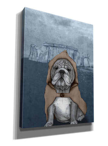 Image of 'English Bulldog with Stonehenge' by Barruf Giclee Canvas Wall Art