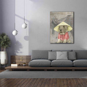 'Shar Pei with the Great Wall' by Barruf Giclee Canvas Wall Art,40x54