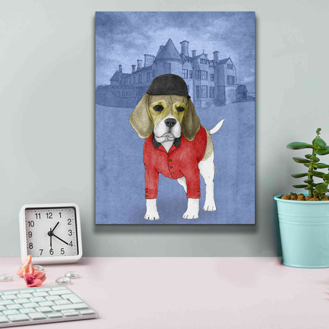Image of 'Beagle with Beaulieu Palace' by Barruf Giclee Canvas Wall Art,12x16
