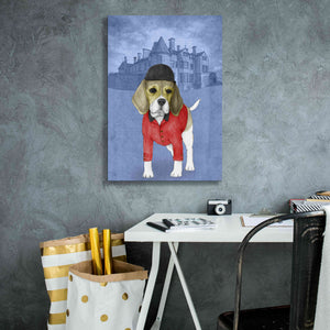 'Beagle with Beaulieu Palace' by Barruf Giclee Canvas Wall Art,18x26