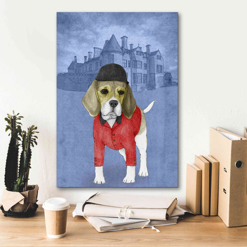 Image of 'Beagle with Beaulieu Palace' by Barruf Giclee Canvas Wall Art,18x26