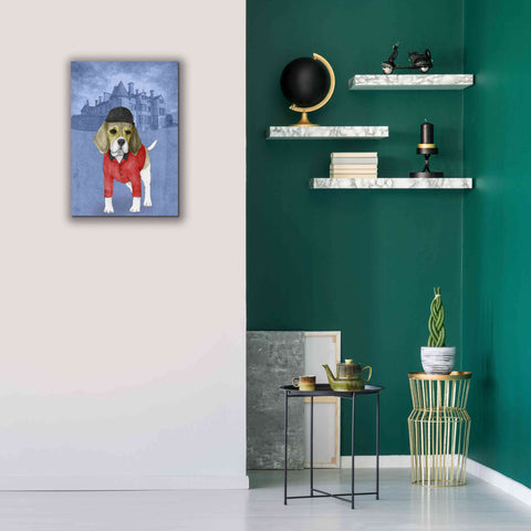 Image of 'Beagle with Beaulieu Palace' by Barruf Giclee Canvas Wall Art,18x26