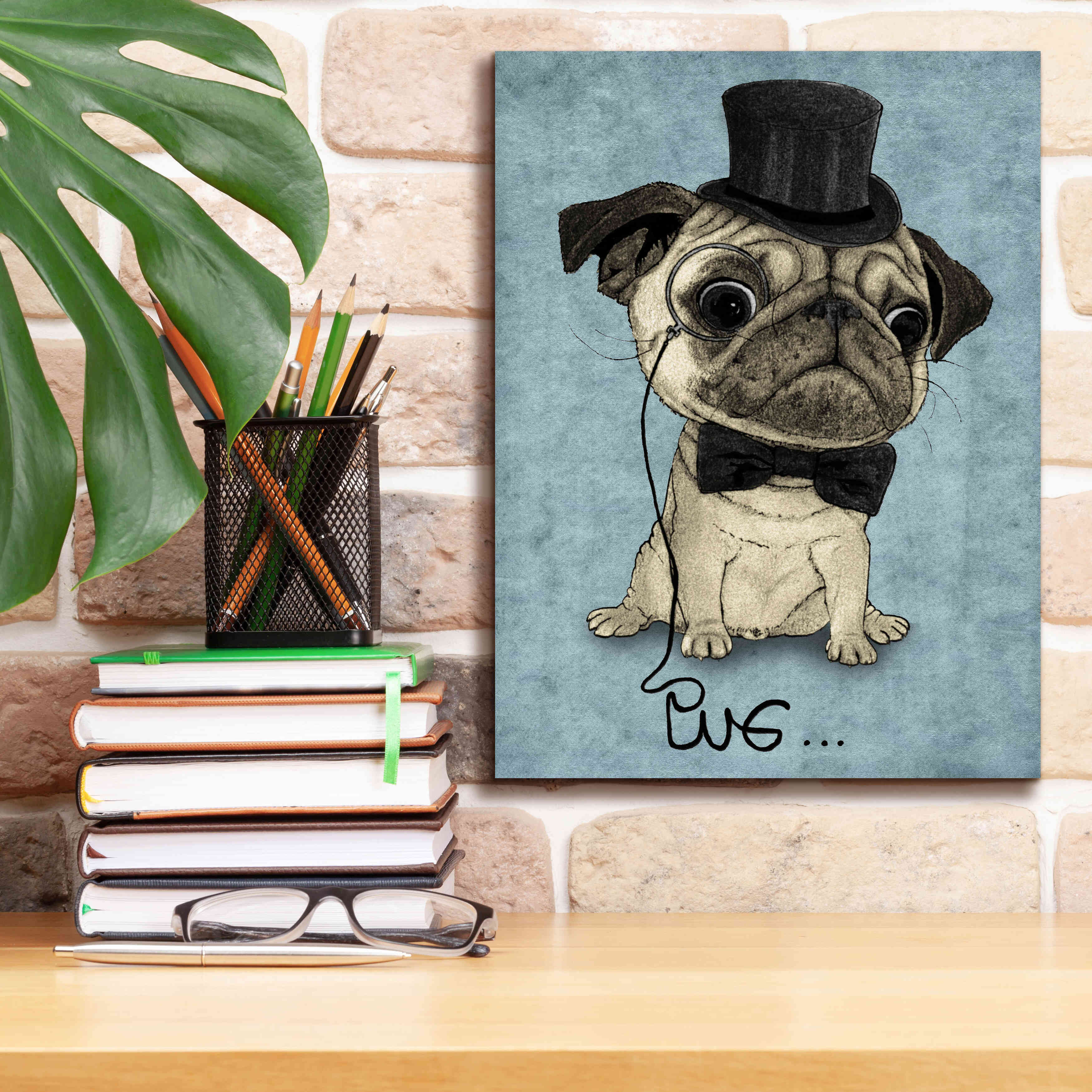 'Gentle Pug' by Barruf Giclee Canvas Wall Art,12x16