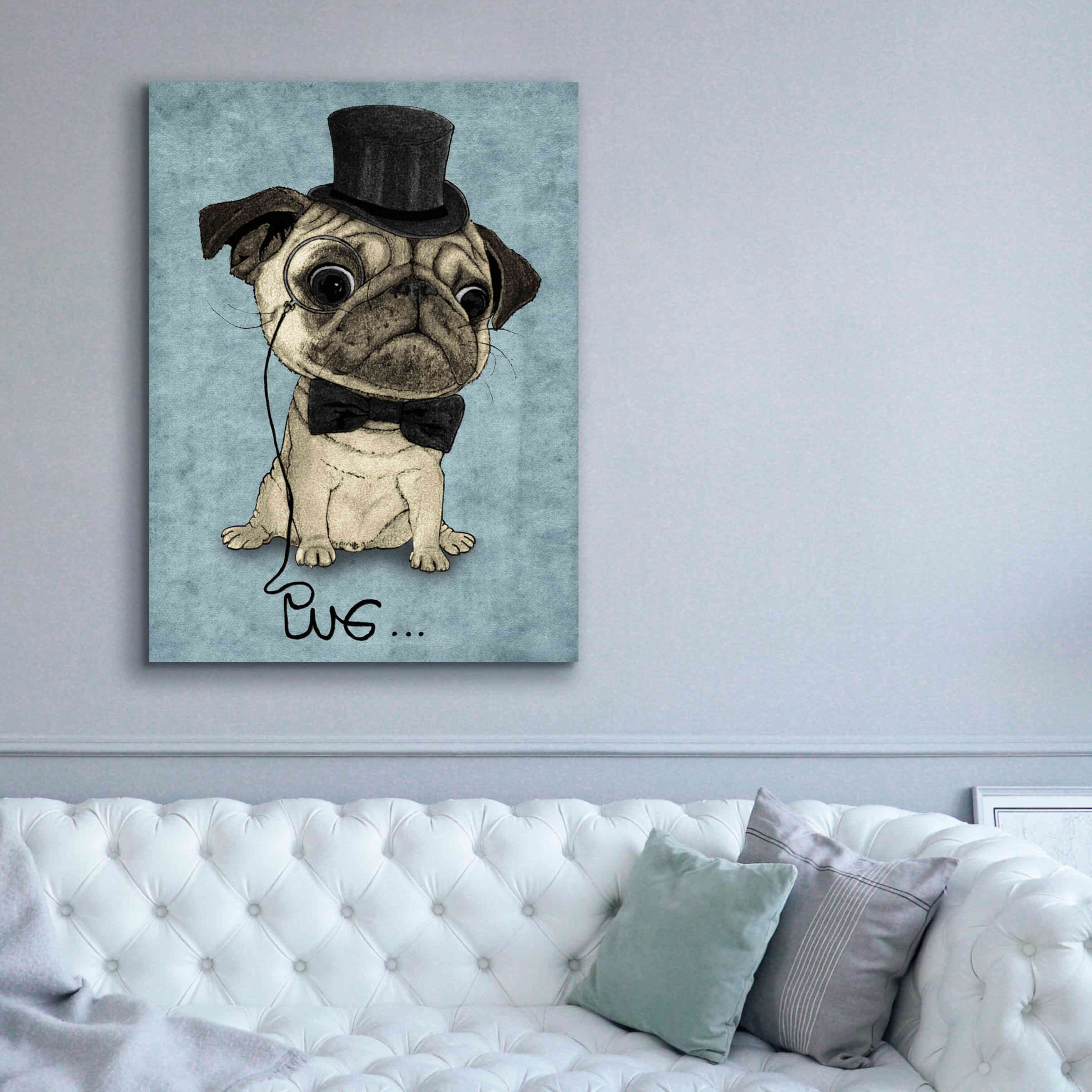 'Gentle Pug' by Barruf Giclee Canvas Wall Art,40x54