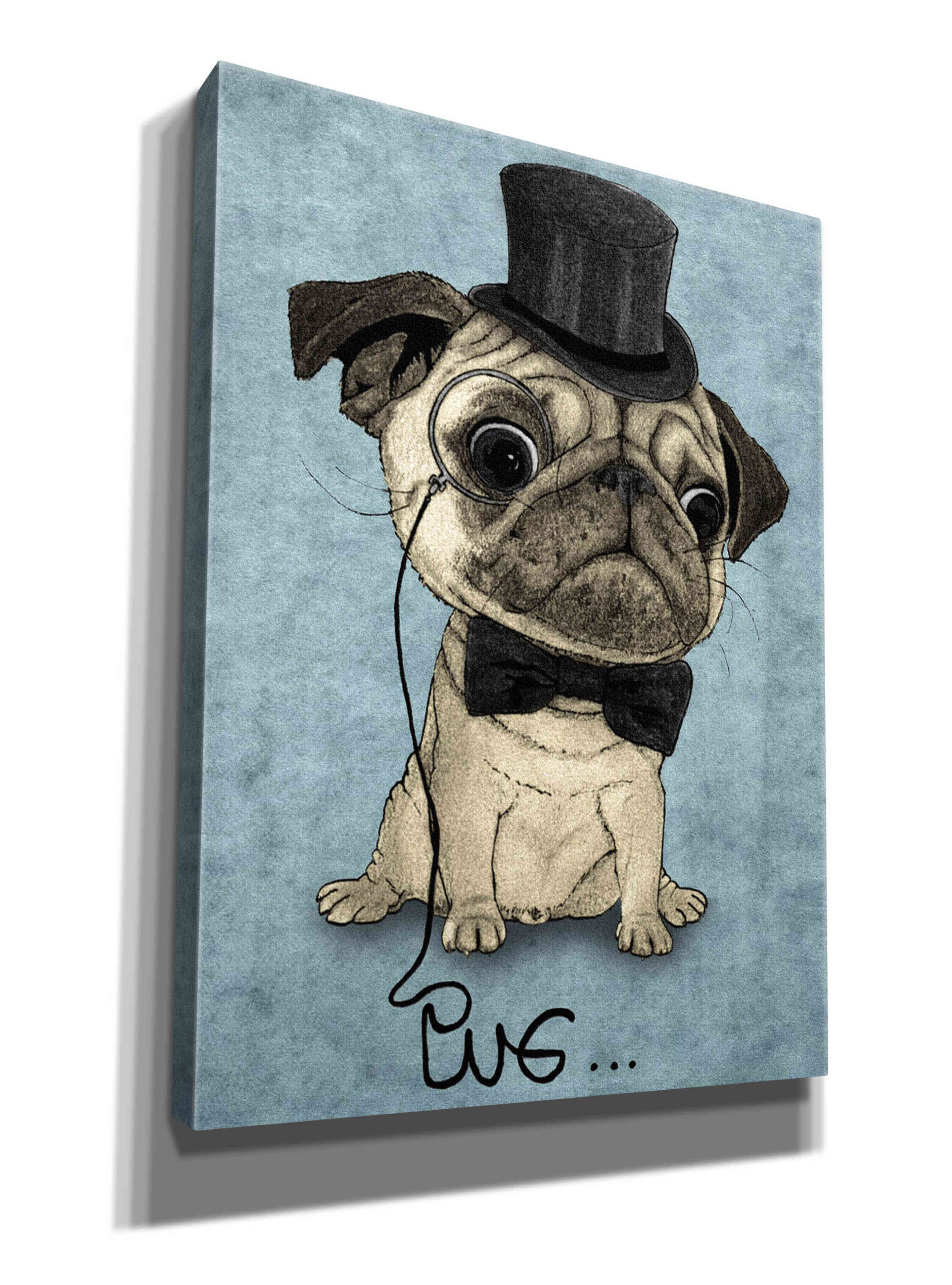 'Gentle Pug' by Barruf Giclee Canvas Wall Art