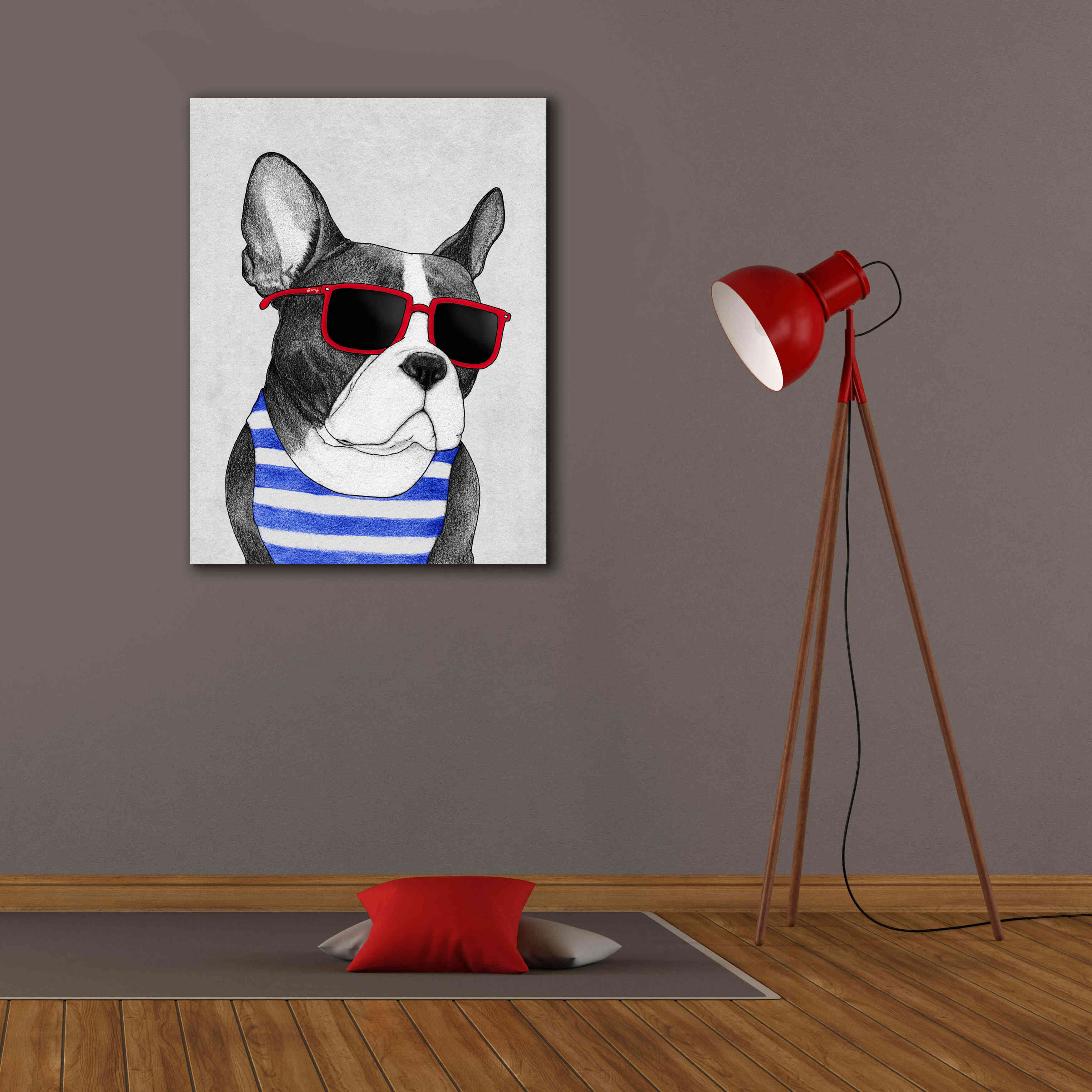 'Frenchie Summer Style' by Barruf Giclee Canvas Wall Art,26x34