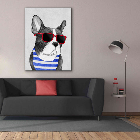 Image of 'Frenchie Summer Style' by Barruf Giclee Canvas Wall Art,40x54