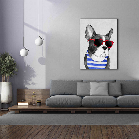 Image of 'Frenchie Summer Style' by Barruf Giclee Canvas Wall Art,40x54
