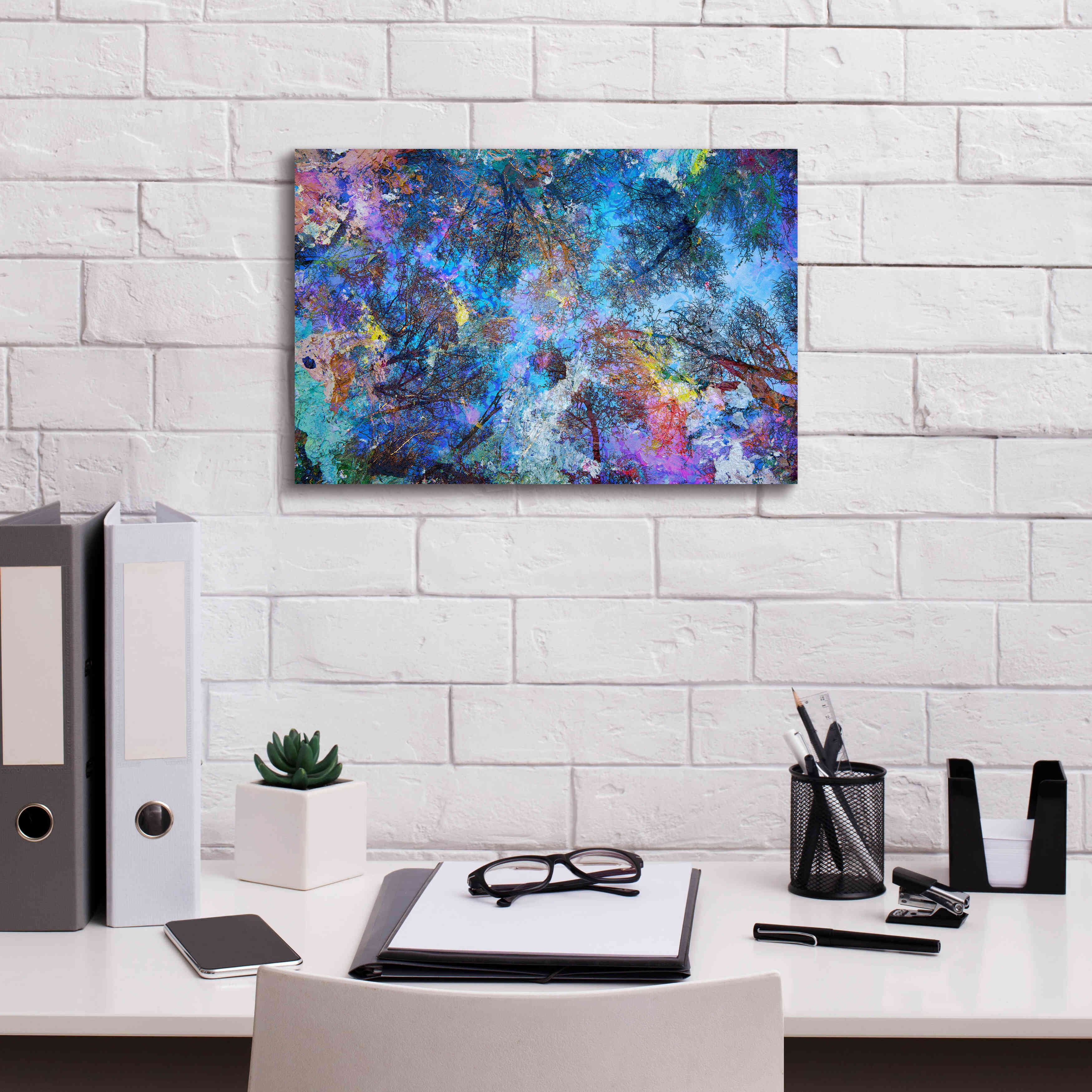 'Dreaming up to the Trees' by Michael Broom Giclee Canvas Wall Art,18x12