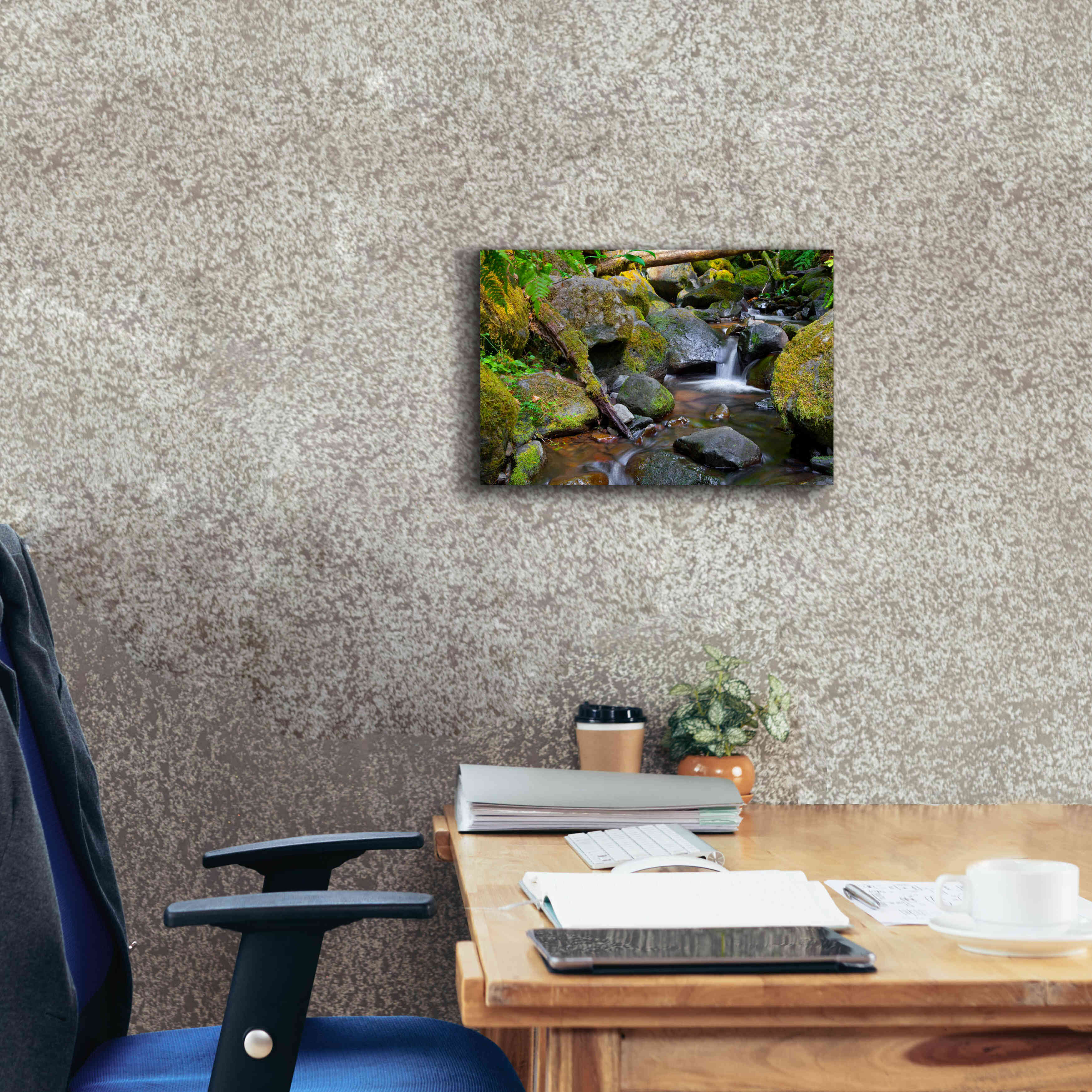 'Mossy Stream' by Michael Broom Giclee Canvas Wall Art,18x12