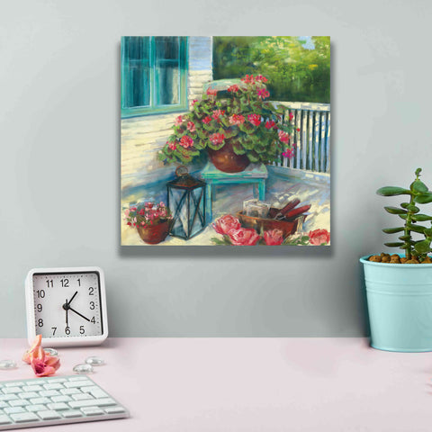 Image of 'Porch Geraniums' by Carol Rowan, Giclee Canvas Wall Art,12x12
