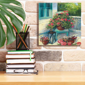 'Porch Geraniums' by Carol Rowan, Giclee Canvas Wall Art,12x12