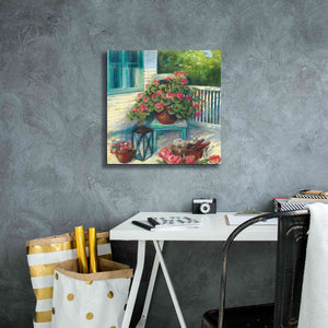'Porch Geraniums' by Carol Rowan, Giclee Canvas Wall Art,18x18