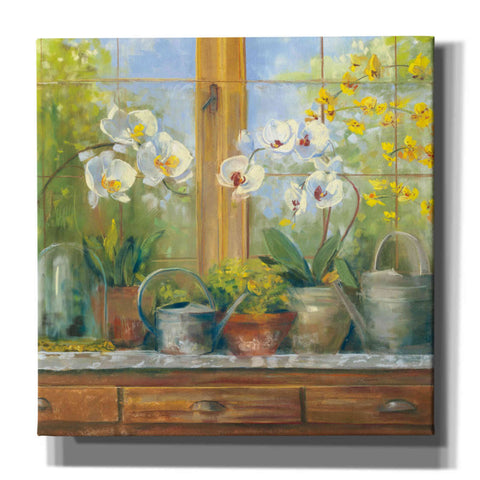 Image of 'Gardeners Table Orchids' by Carol Rowan, Giclee Canvas Wall Art