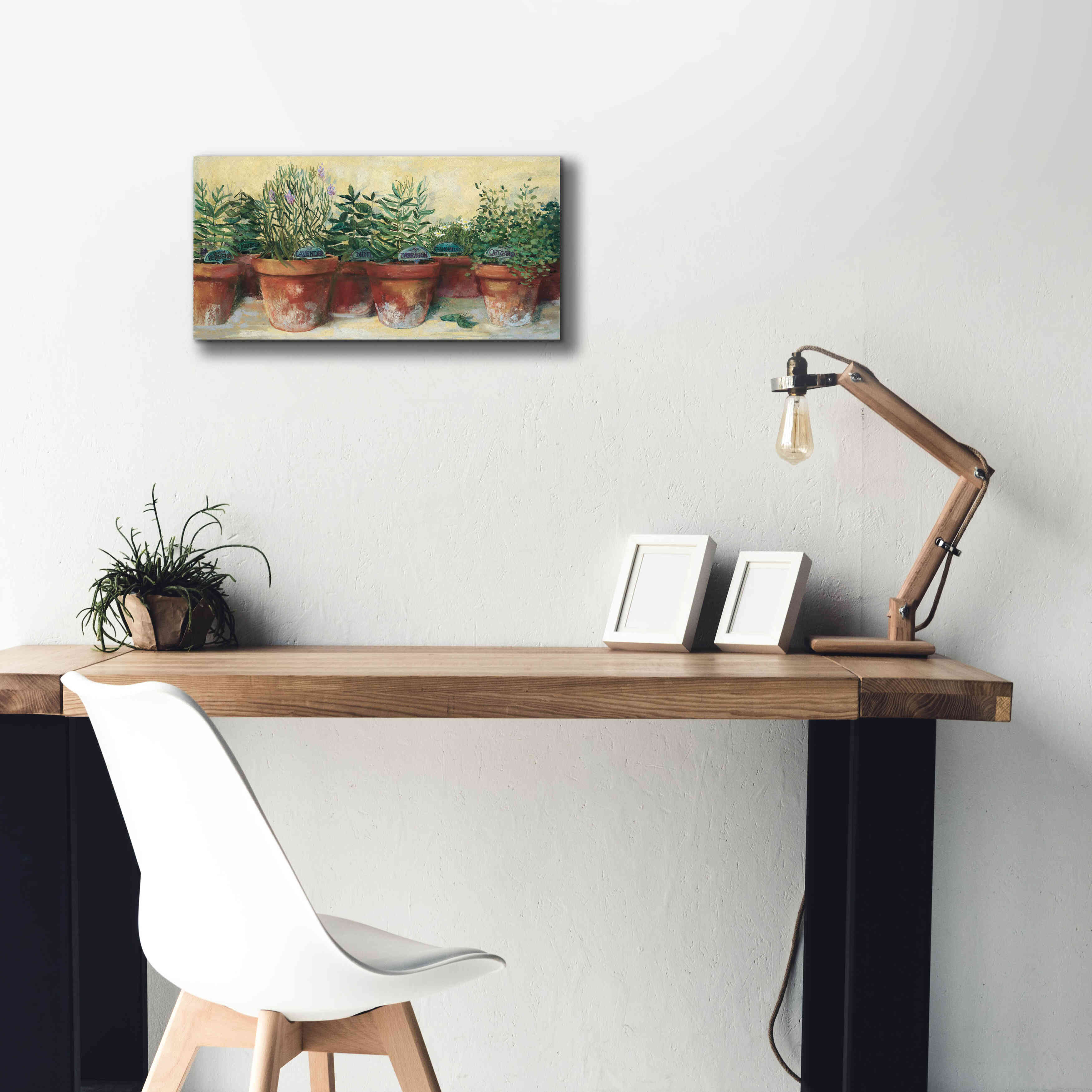 'Potted Herbs I' by Carol Rowan, Giclee Canvas Wall Art,24x12