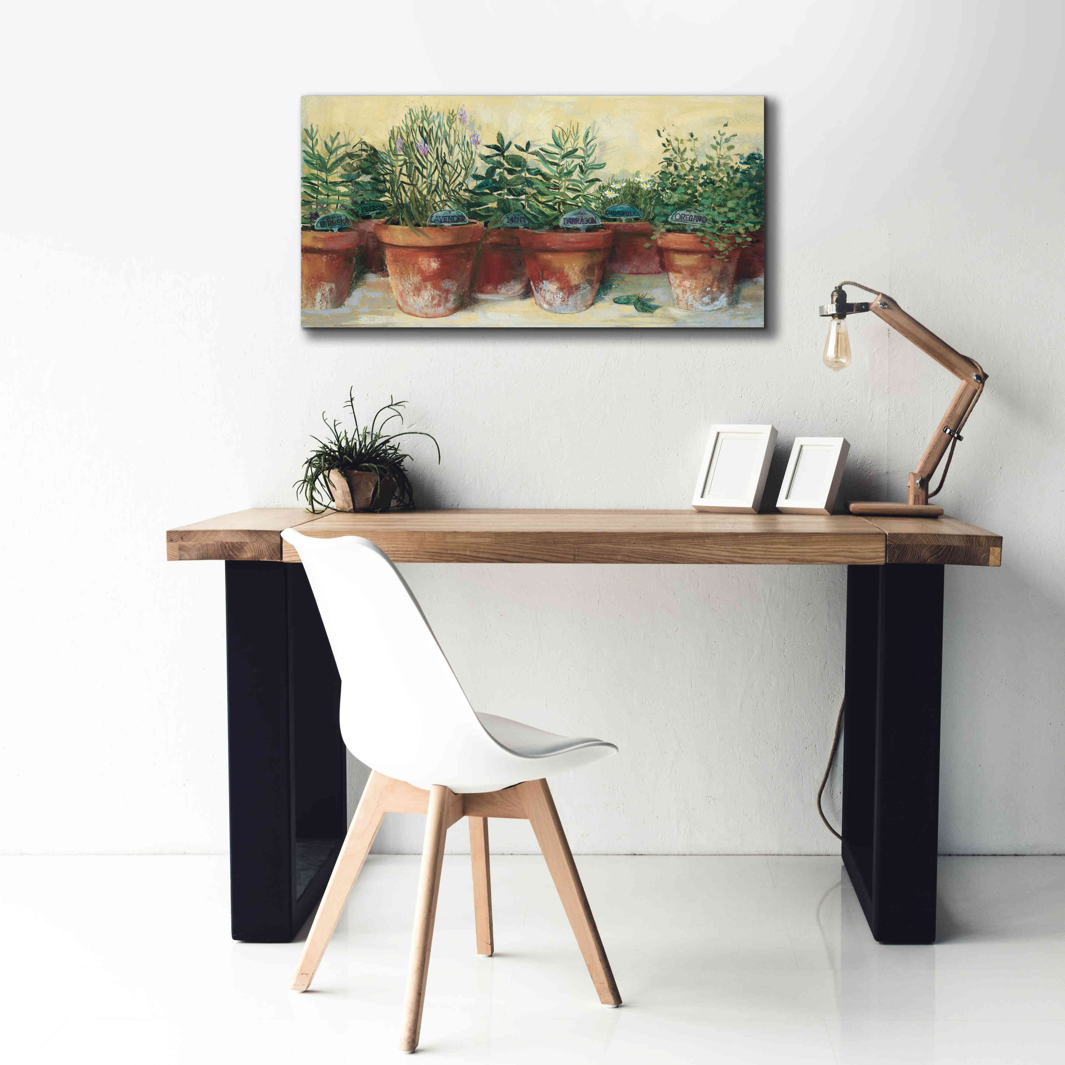 'Potted Herbs I' by Carol Rowan, Giclee Canvas Wall Art,40x20