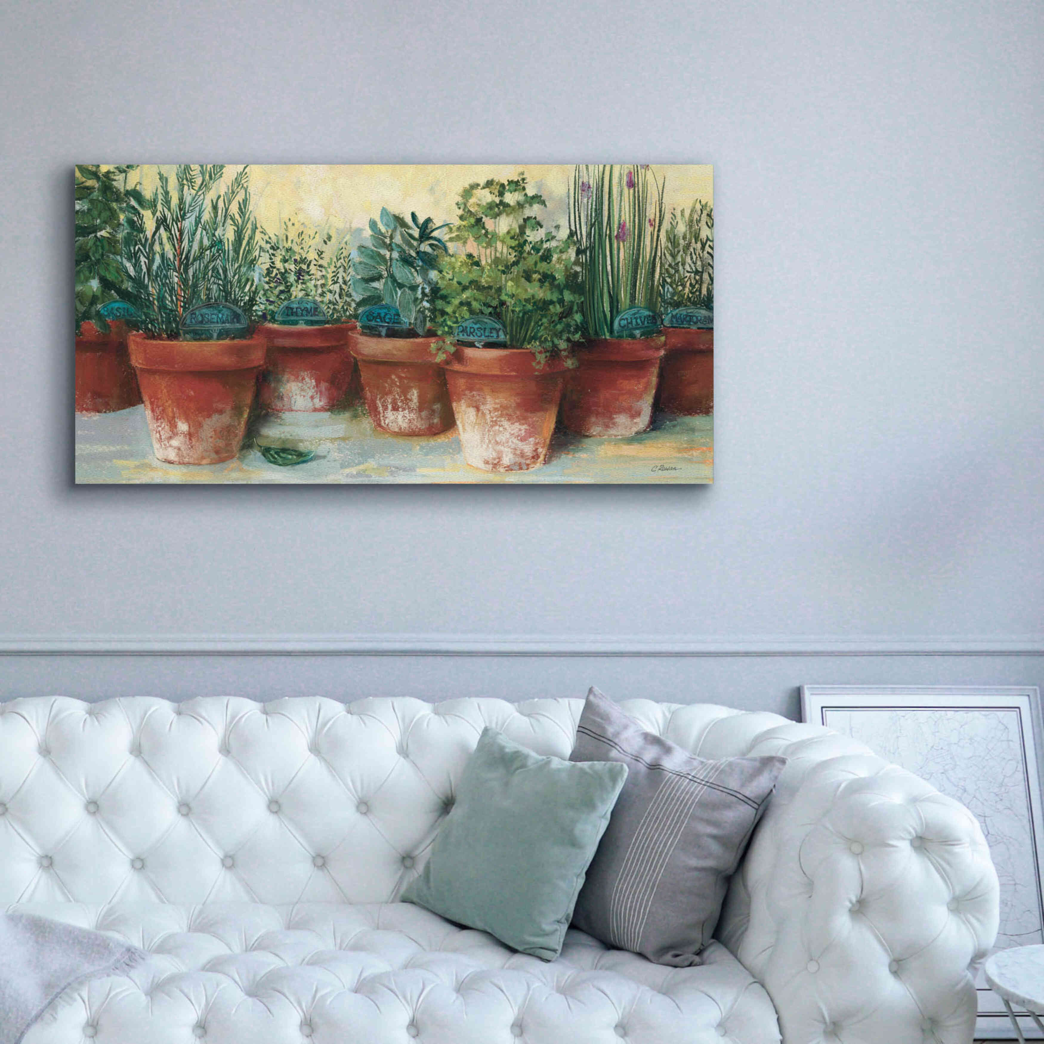 'Potted Herbs II' by Carol Rowan, Giclee Canvas Wall Art,60x30