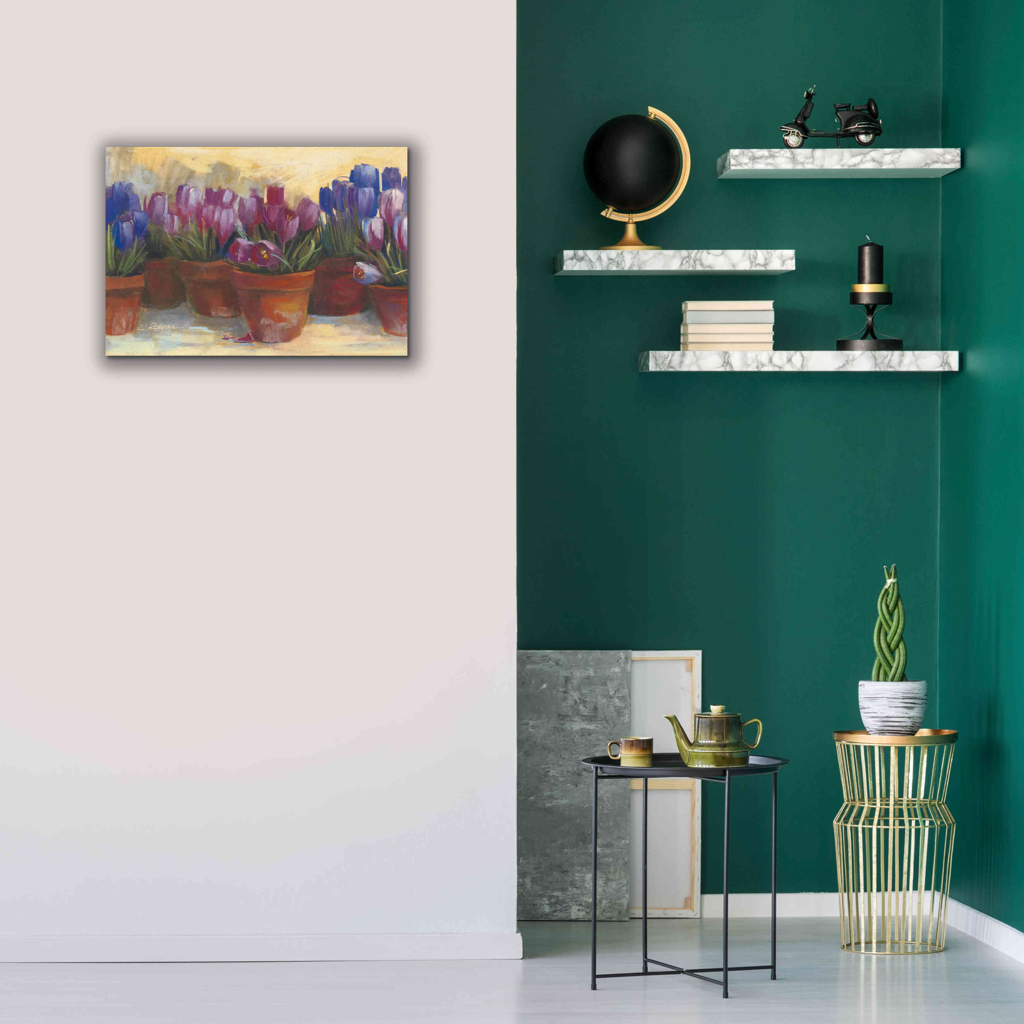 'Spring Crocus' by Carol Rowan, Giclee Canvas Wall Art,26x18