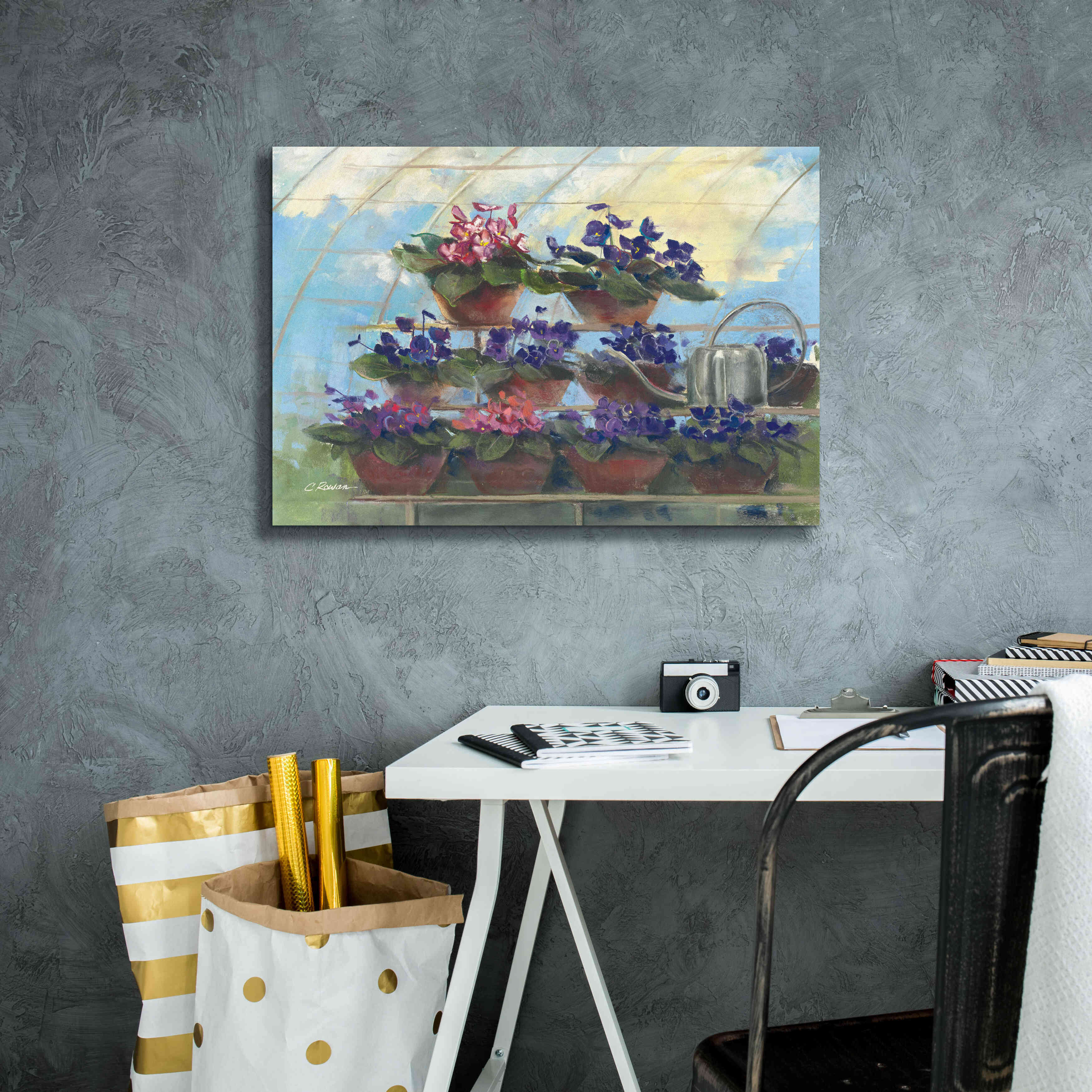 'Violets' by Carol Rowan, Giclee Canvas Wall Art,26x18