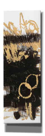 Image of 'Gold And Black Abstract Panel II' by Mike Schick, Giclee Canvas Wall Art