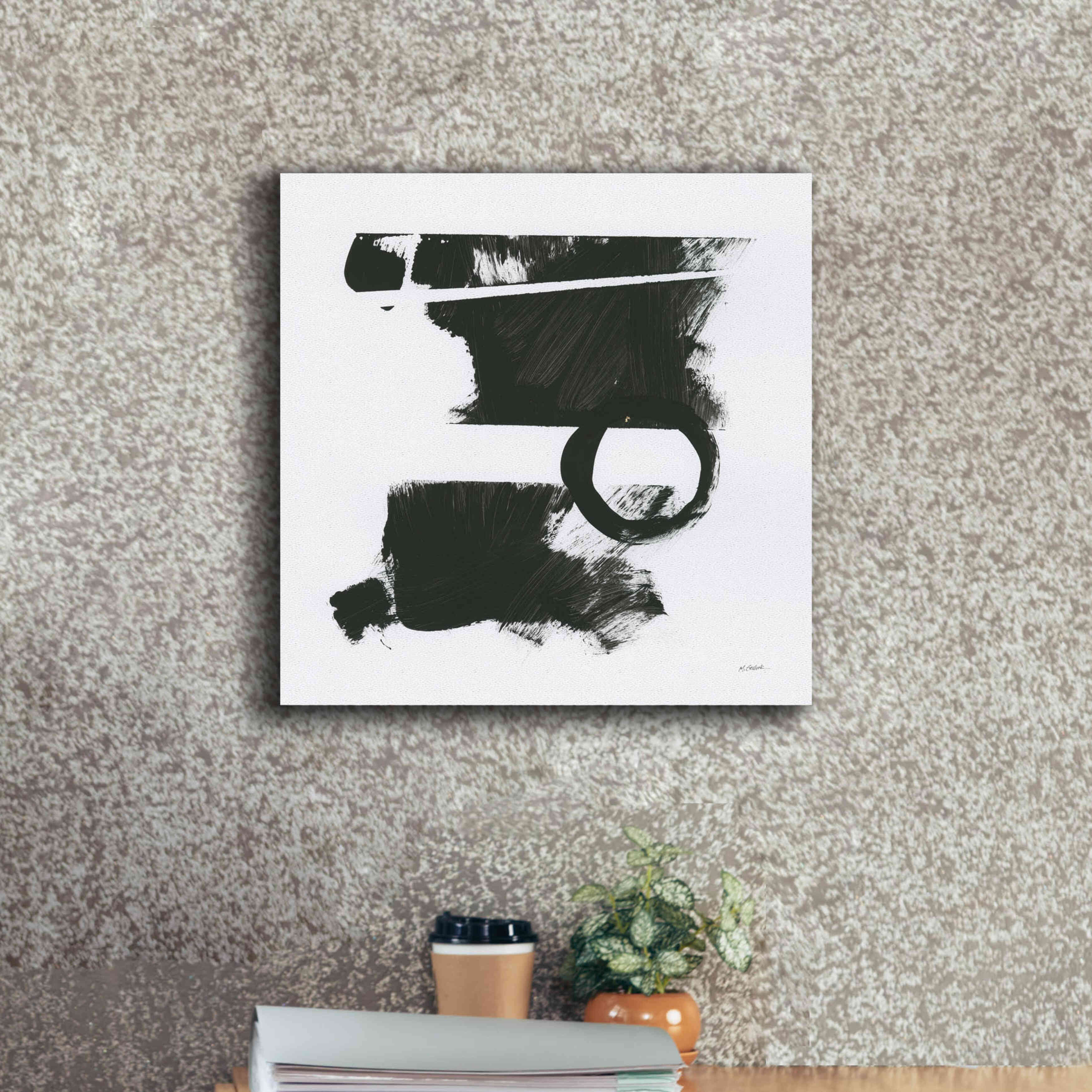 'Gold And Black Elements XVII' by Mike Schick, Giclee Canvas Wall Art,18x18