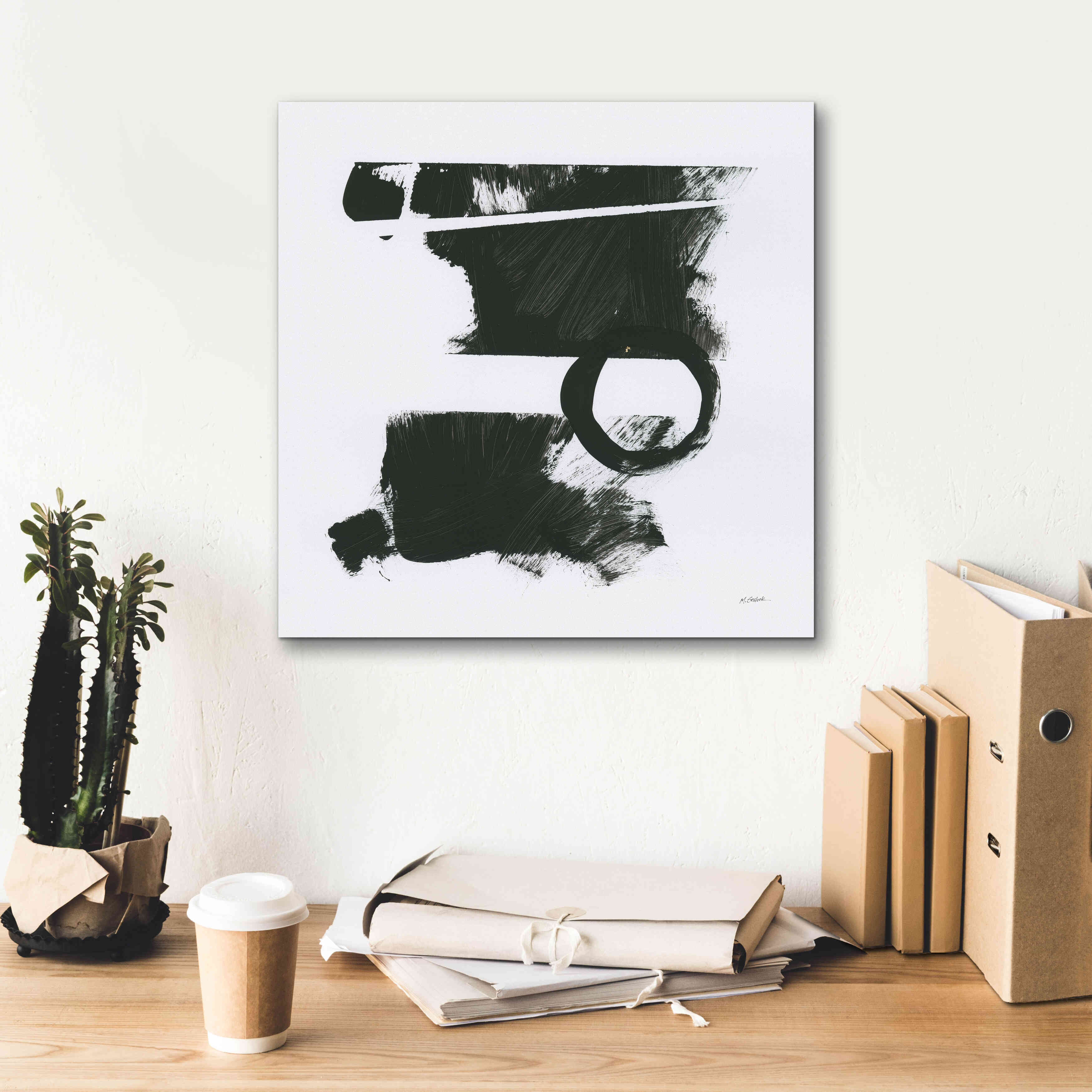 'Gold And Black Elements XVII' by Mike Schick, Giclee Canvas Wall Art,18x18