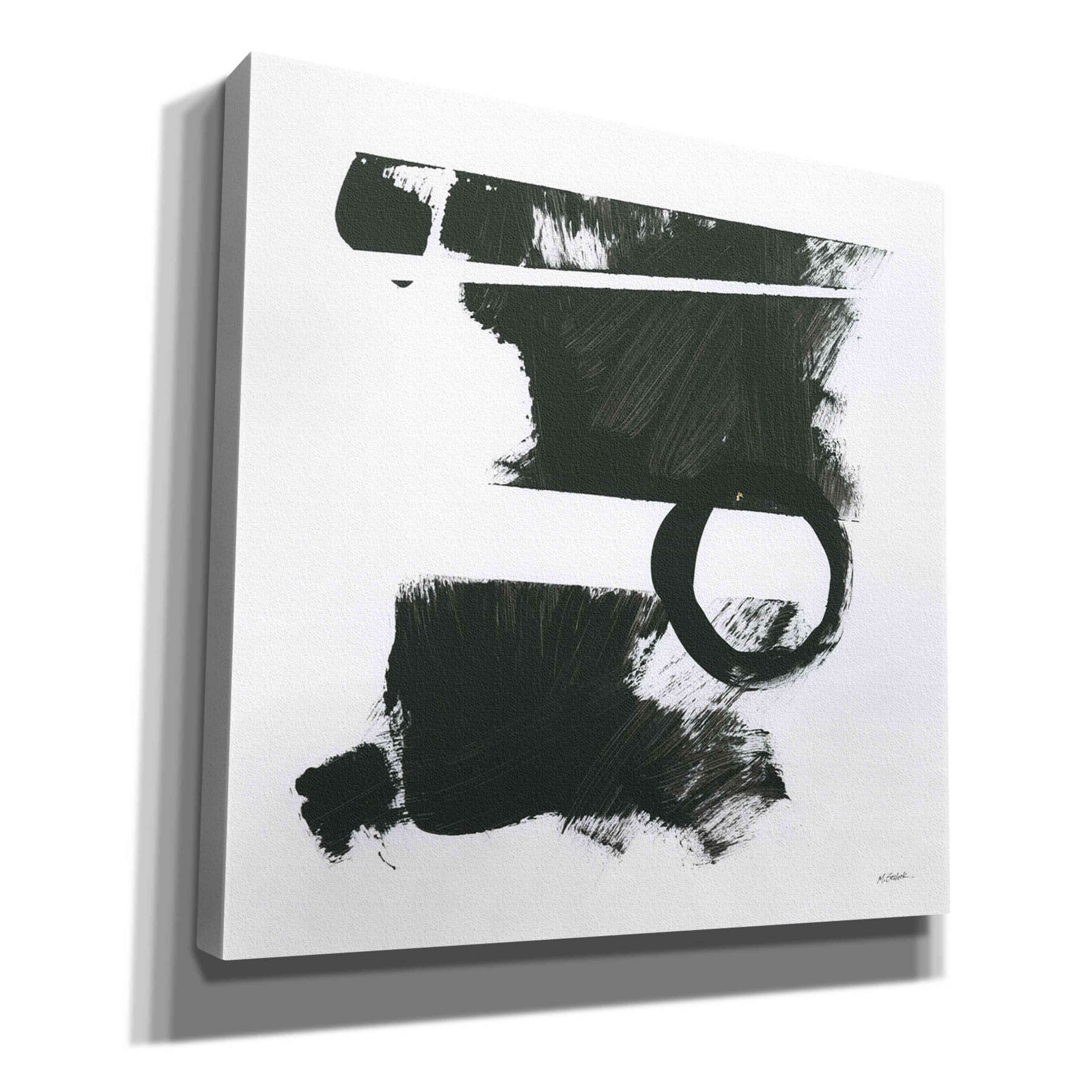 'Gold And Black Elements XVII' by Mike Schick, Giclee Canvas Wall Art