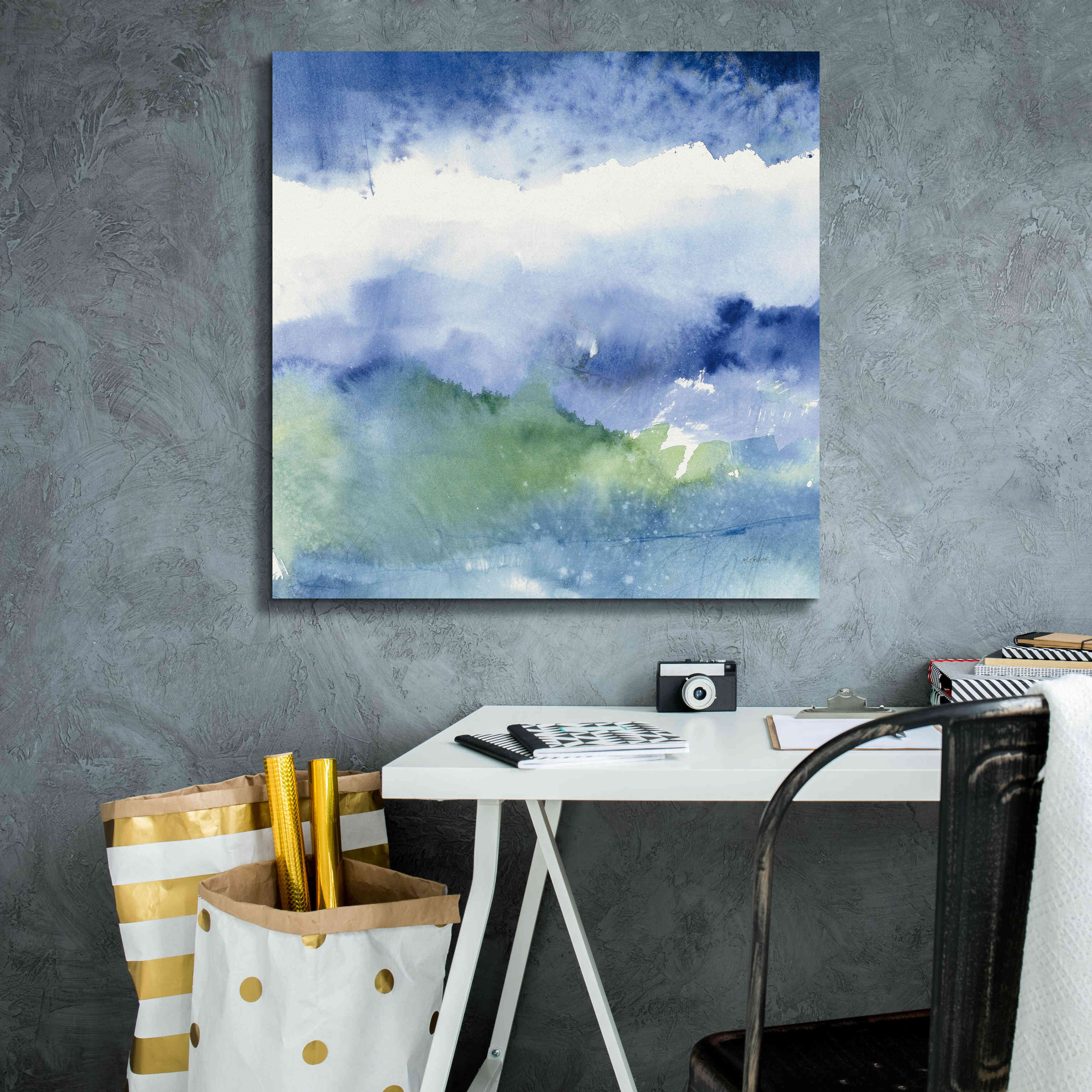 'Midnight At The Lake III' by Mike Schick, Giclee Canvas Wall Art,26x26