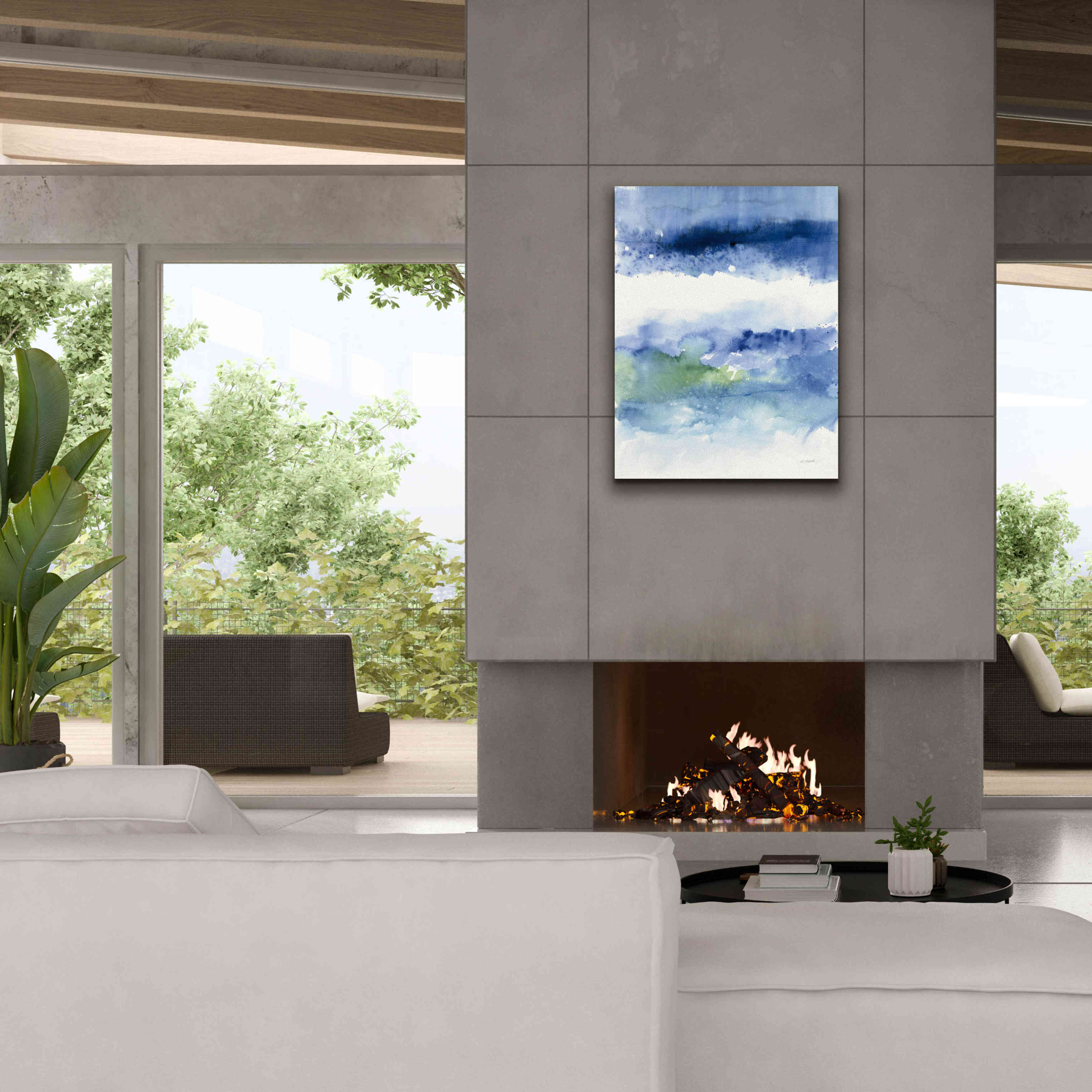 'Midnight At The Lake' by Mike Schick, Giclee Canvas Wall Art,26x34