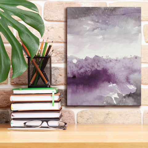 Image of 'Midnight At The Lake II Amethyst Gray Crop' by Mike Schick, Giclee Canvas Wall Art,12x16