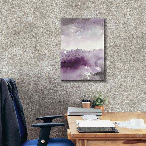 Image of 'Midnight At The Lake II Amethyst Gray Crop' by Mike Schick, Giclee Canvas Wall Art,18x26