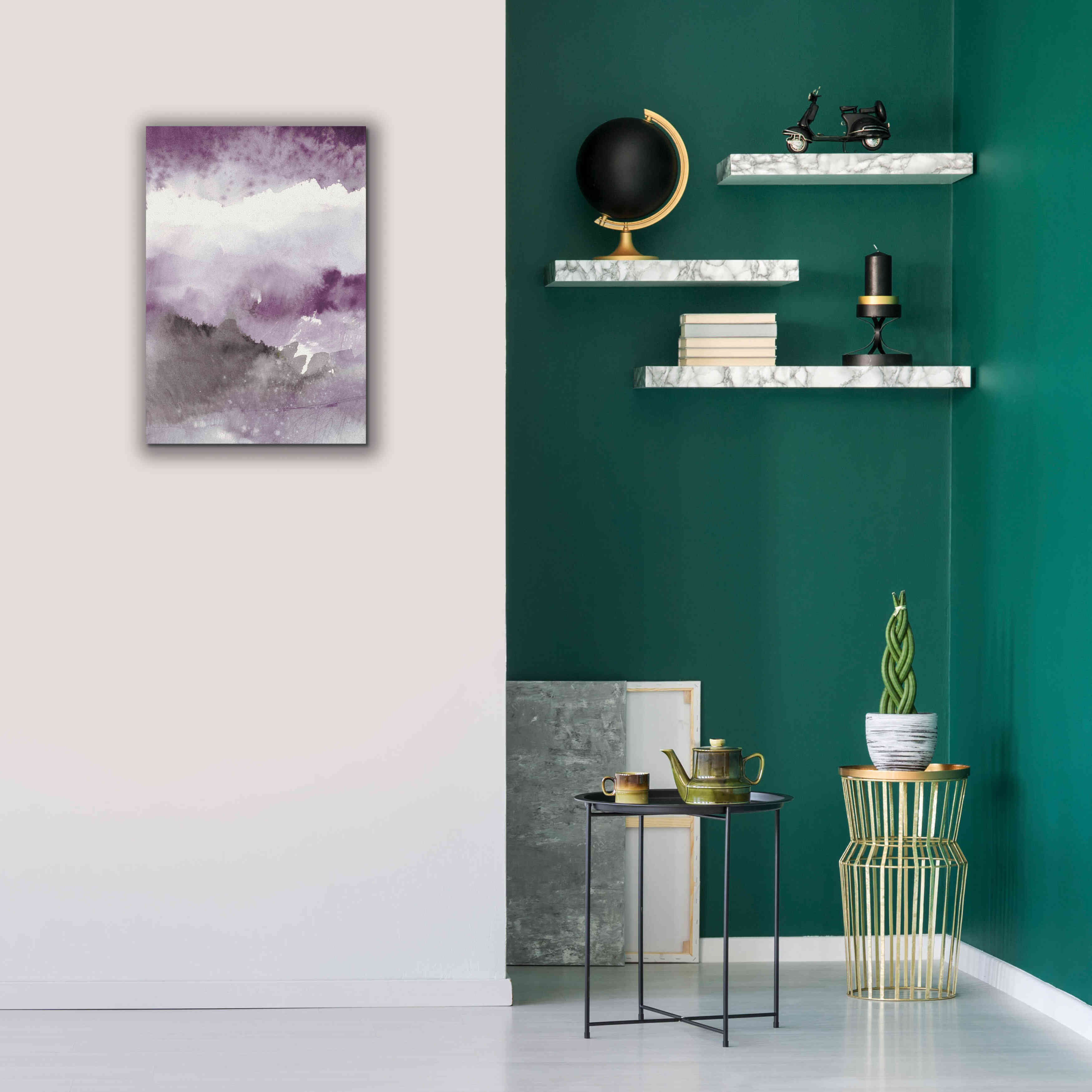 'Midnight At The Lake III Amethyst Gray Crop' by Mike Schick, Giclee Canvas Wall Art,18x26