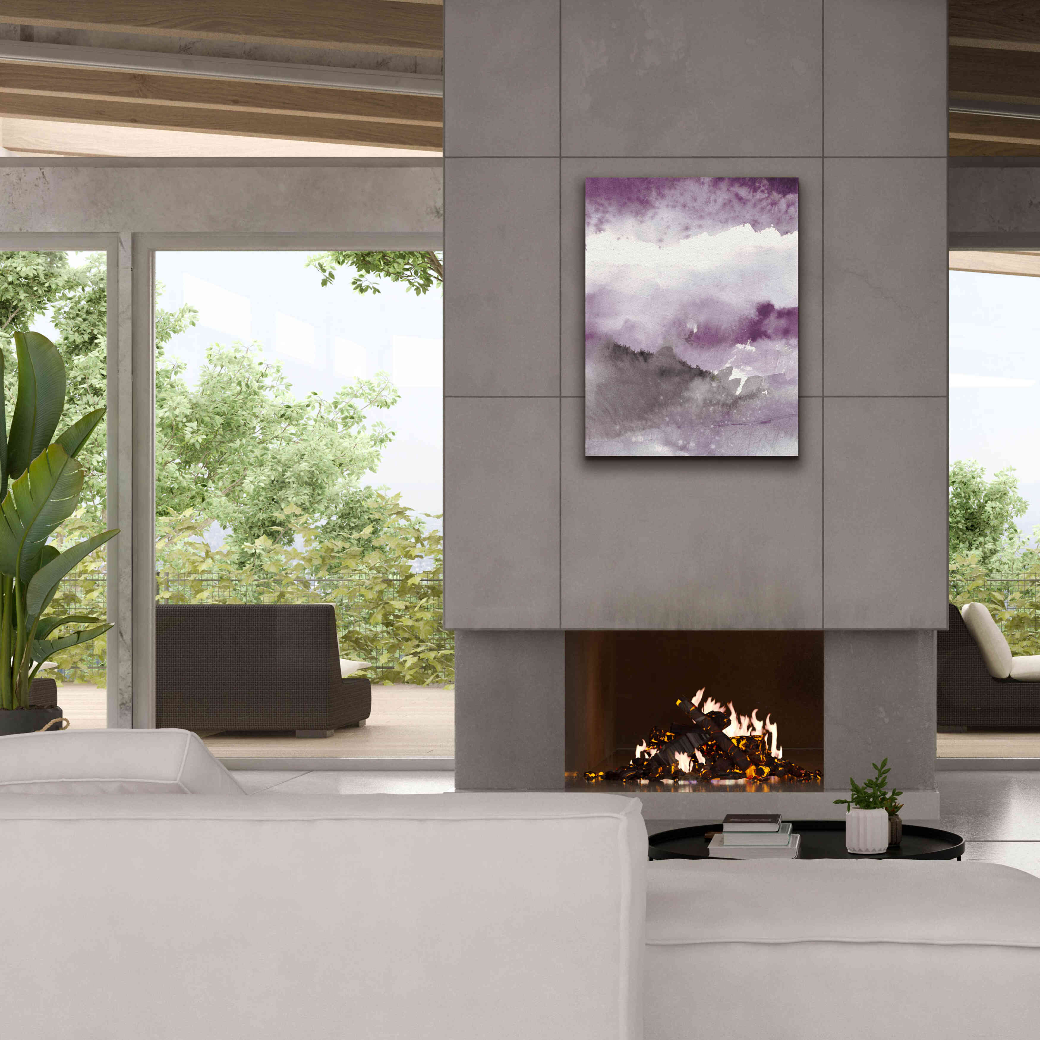 'Midnight At The Lake III Amethyst Gray Crop' by Mike Schick, Giclee Canvas Wall Art,26x34