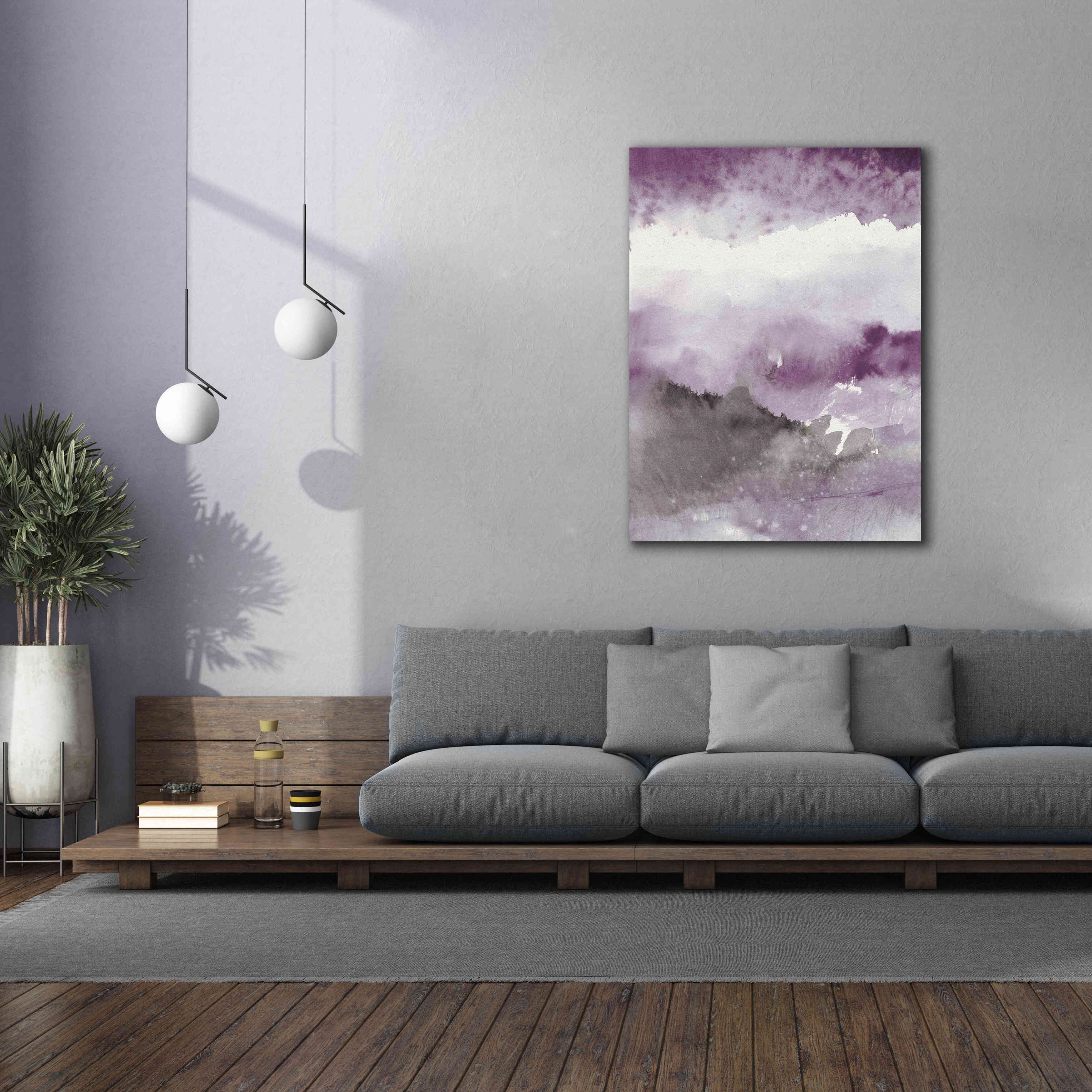 'Midnight At The Lake III Amethyst Gray Crop' by Mike Schick, Giclee Canvas Wall Art,40x54