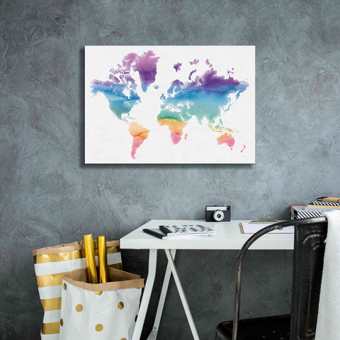 Image of 'Watercolor World' by Mike Schick, Giclee Canvas Wall Art,26x18