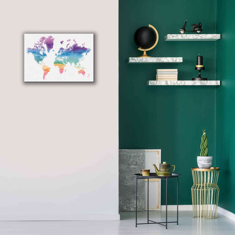 Image of 'Watercolor World' by Mike Schick, Giclee Canvas Wall Art,26x18