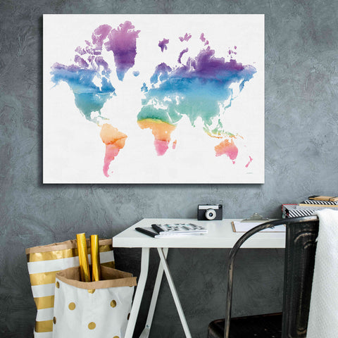 Image of 'Watercolor World' by Mike Schick, Giclee Canvas Wall Art,34x26